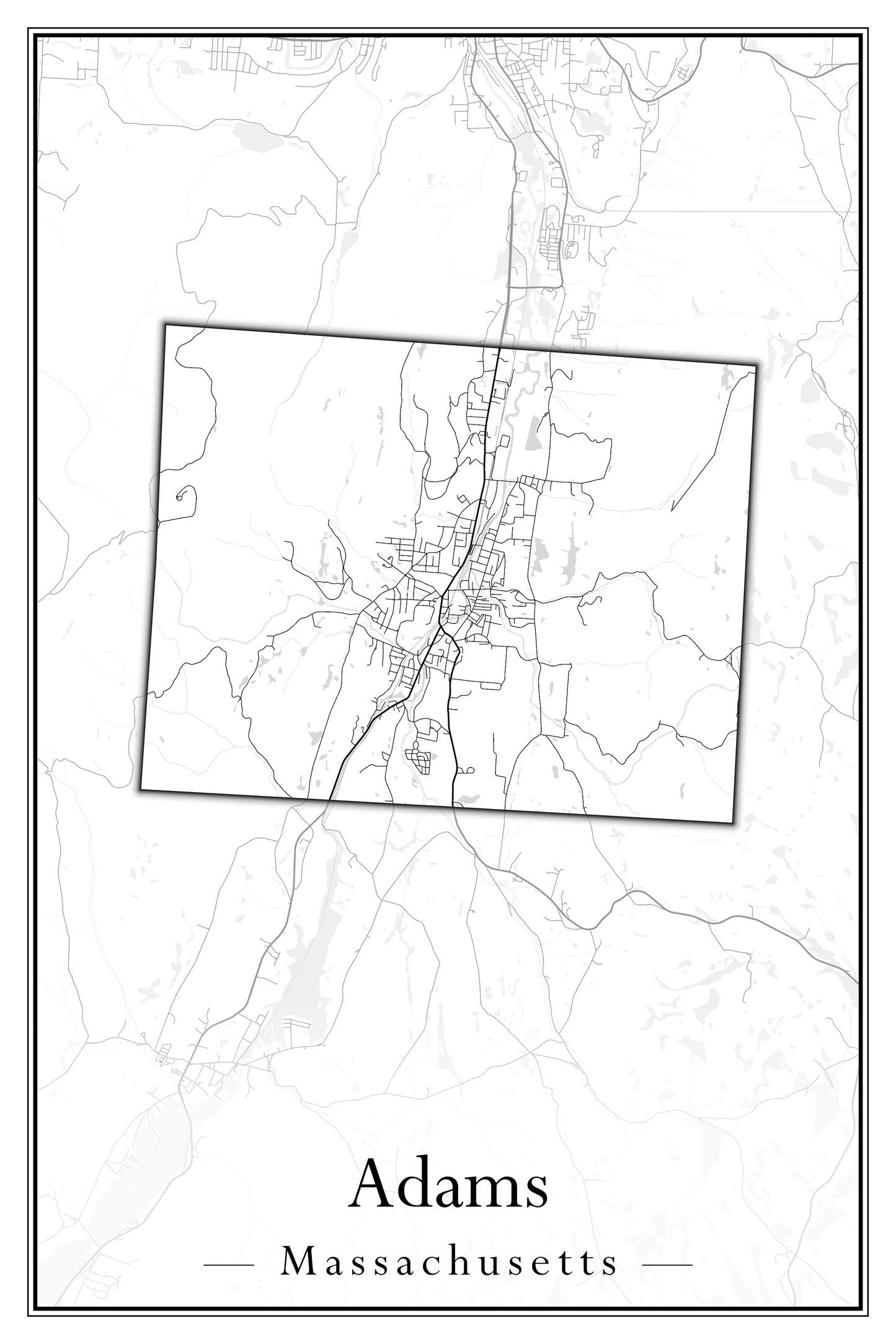 Massachusetts Towns - Street Map (Abington - Adams)