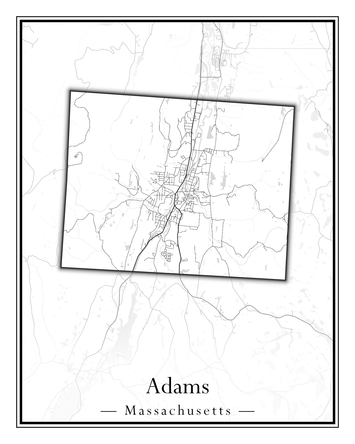 Massachusetts Towns - Street Map (Abington - Adams)