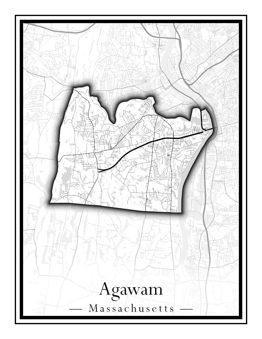 Massachusetts Towns - Street Map (Agawam - Amherst)