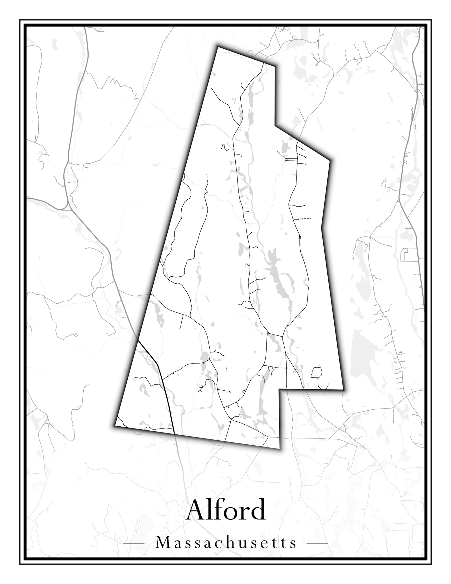 Massachusetts Towns - Street Map (Agawam - Amherst)