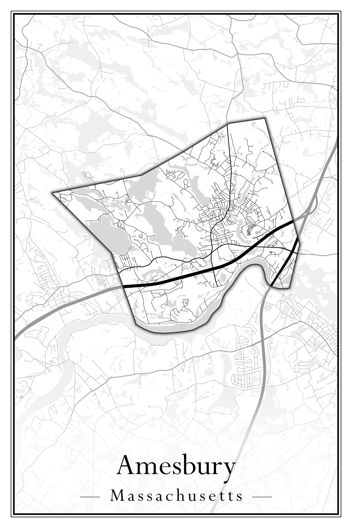 Massachusetts Towns - Street Map (Agawam - Amherst)