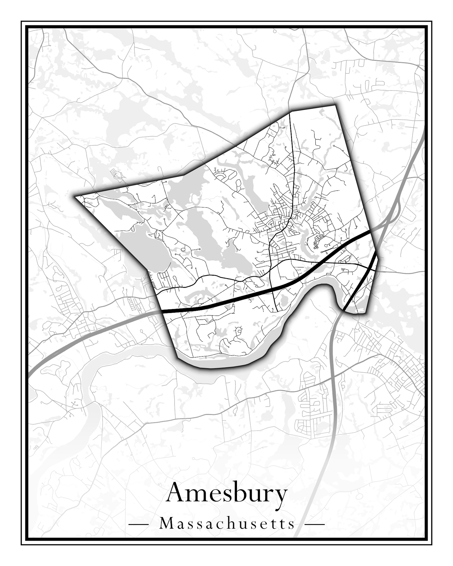 Massachusetts Towns - Street Map (Agawam - Amherst)