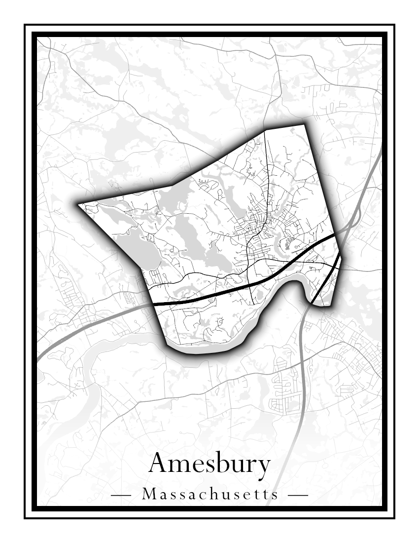 Massachusetts Towns - Street Map (Agawam - Amherst)