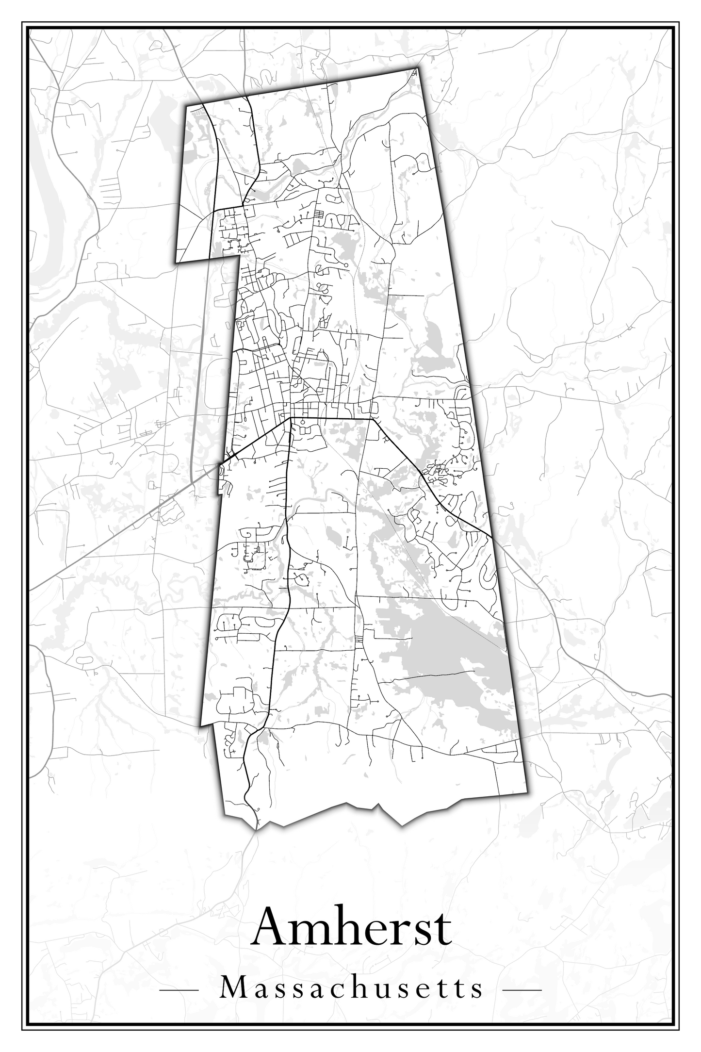 Massachusetts Towns - Street Map (Agawam - Amherst)