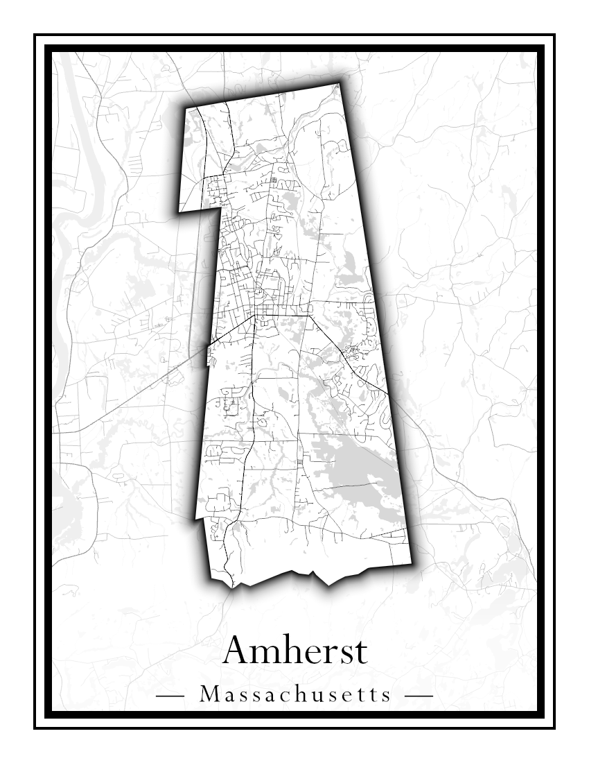 Massachusetts Towns - Street Map (Agawam - Amherst)