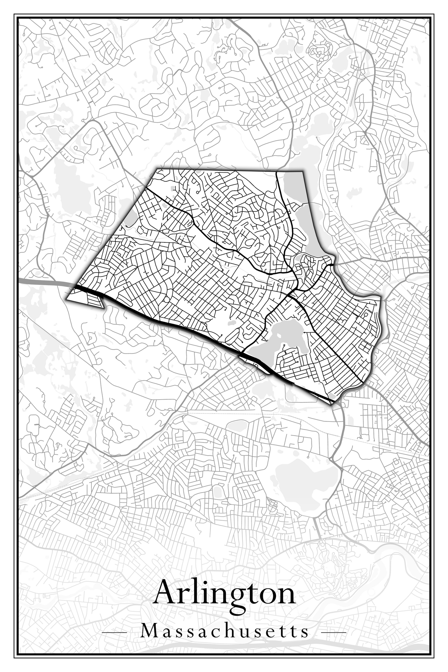 Massachusetts Towns - Street Map (Andover - Ashburnham)