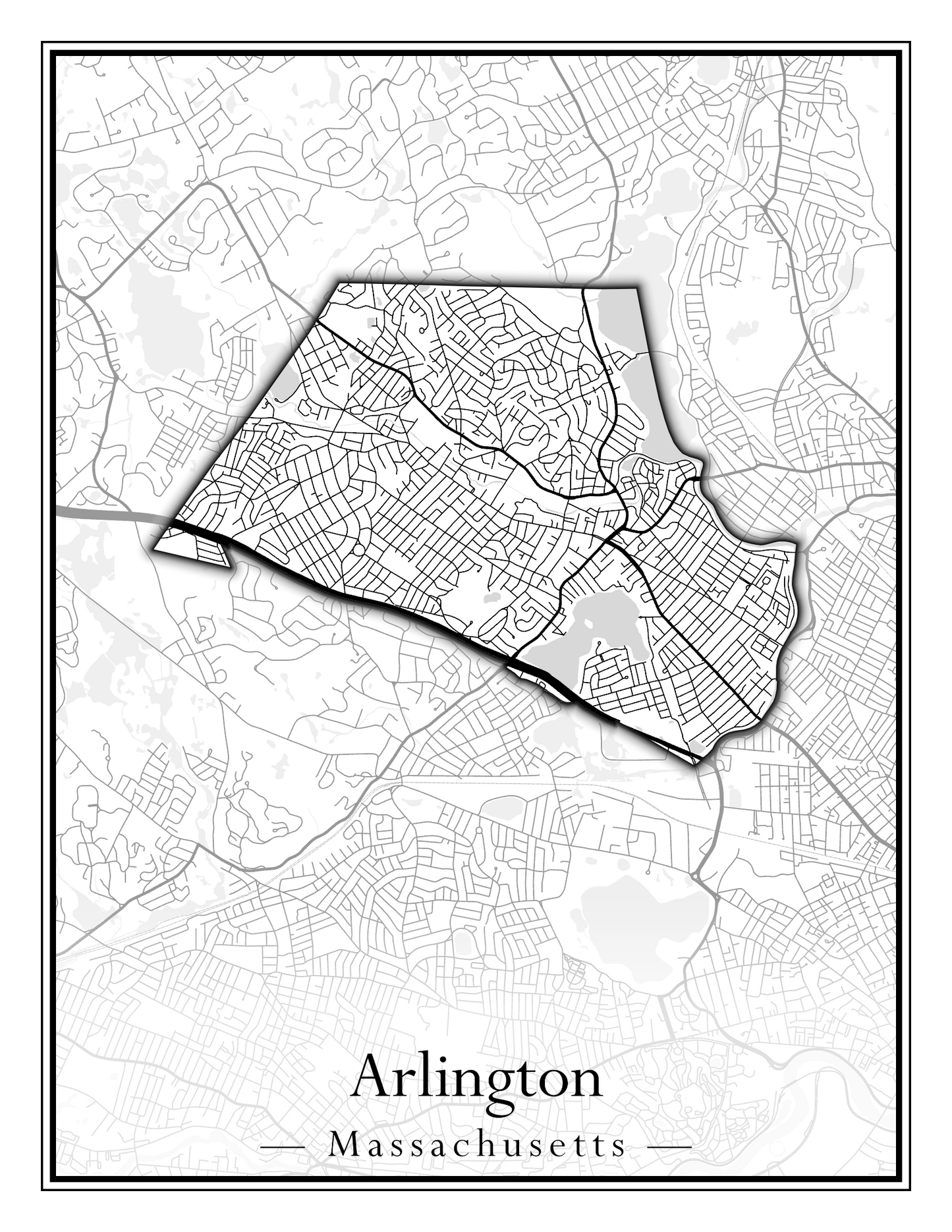 Massachusetts Towns - Street Map (Andover - Ashburnham)