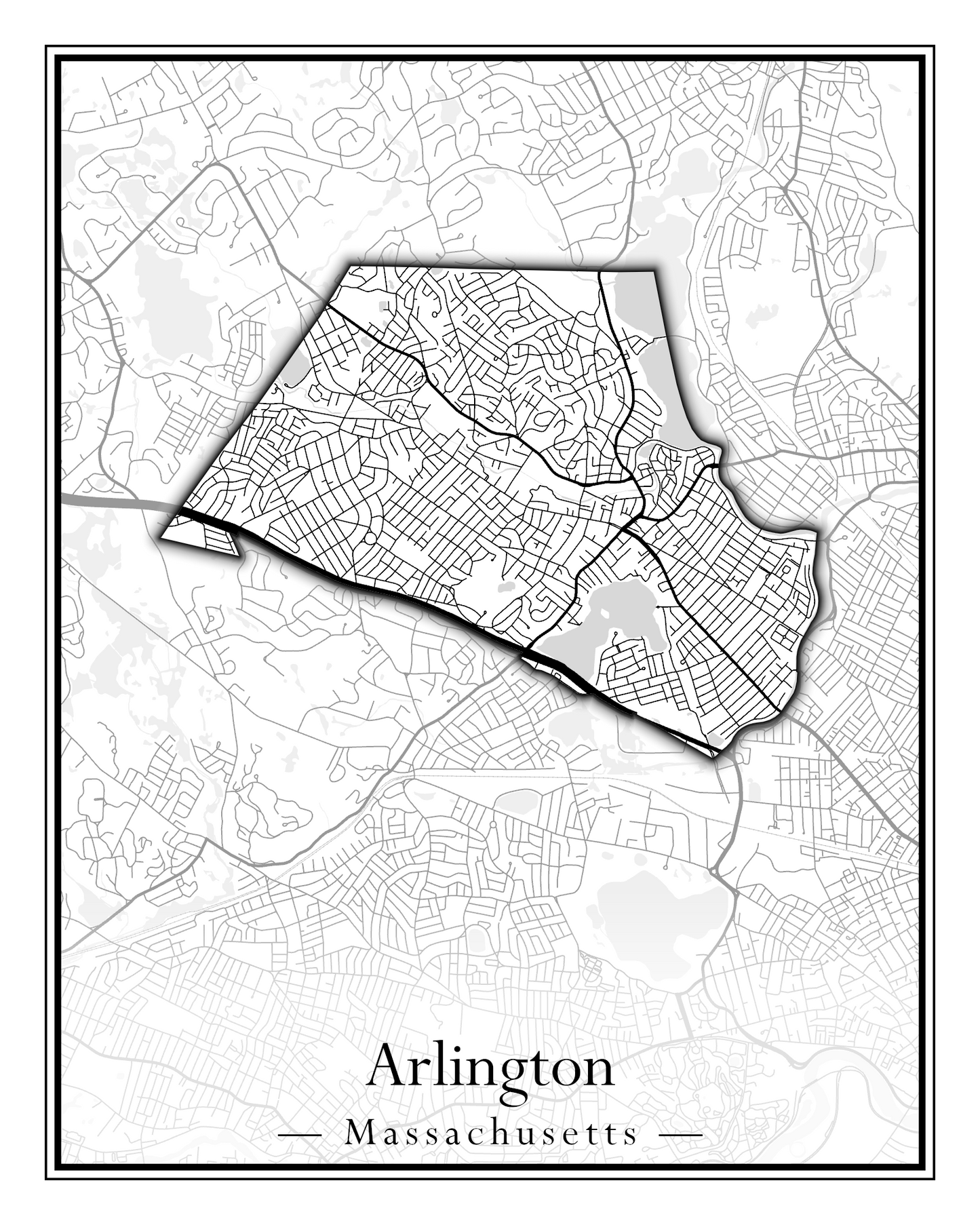 Massachusetts Towns - Street Map (Andover - Ashburnham)