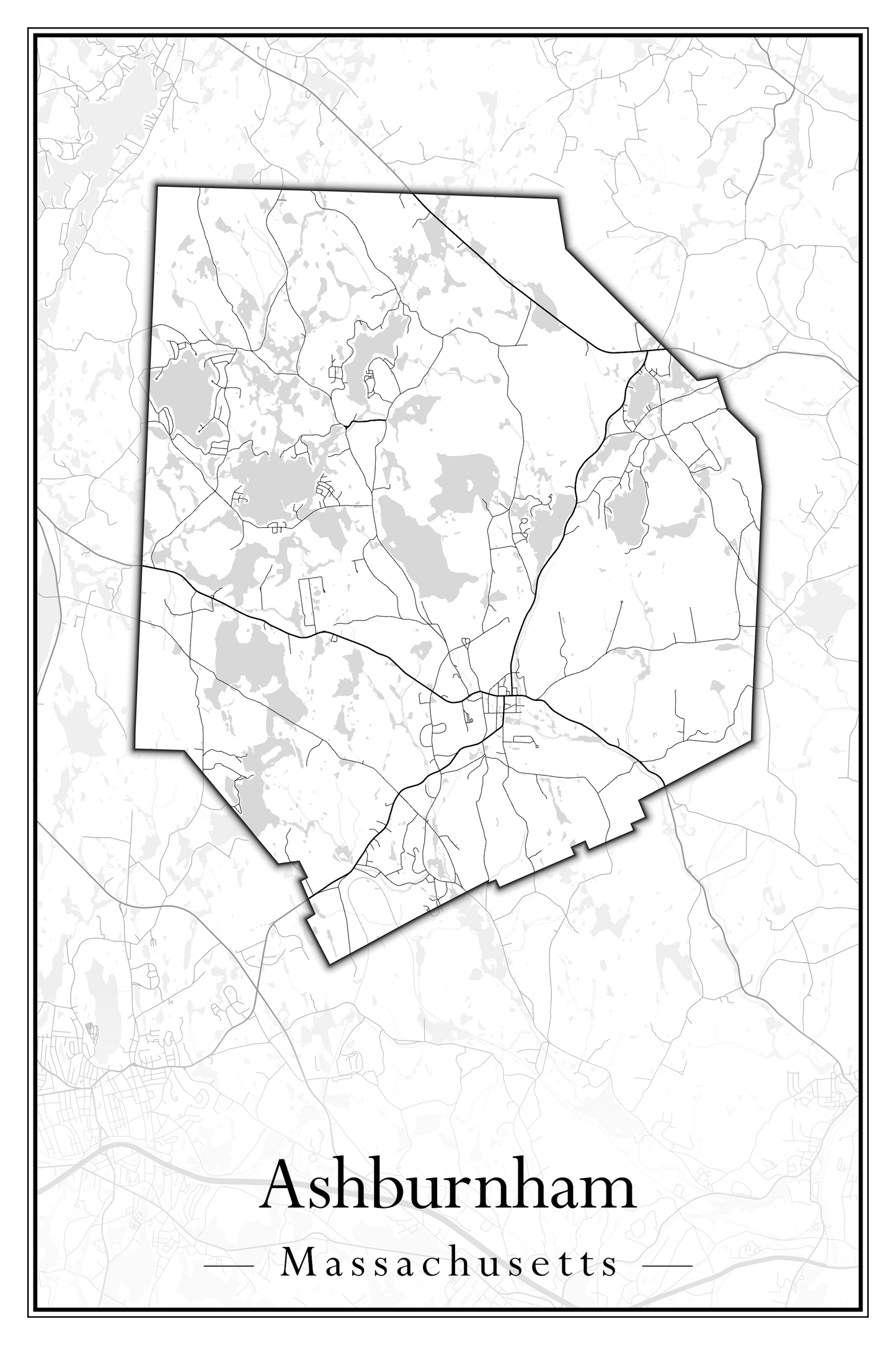 Massachusetts Towns - Street Map (Andover - Ashburnham)