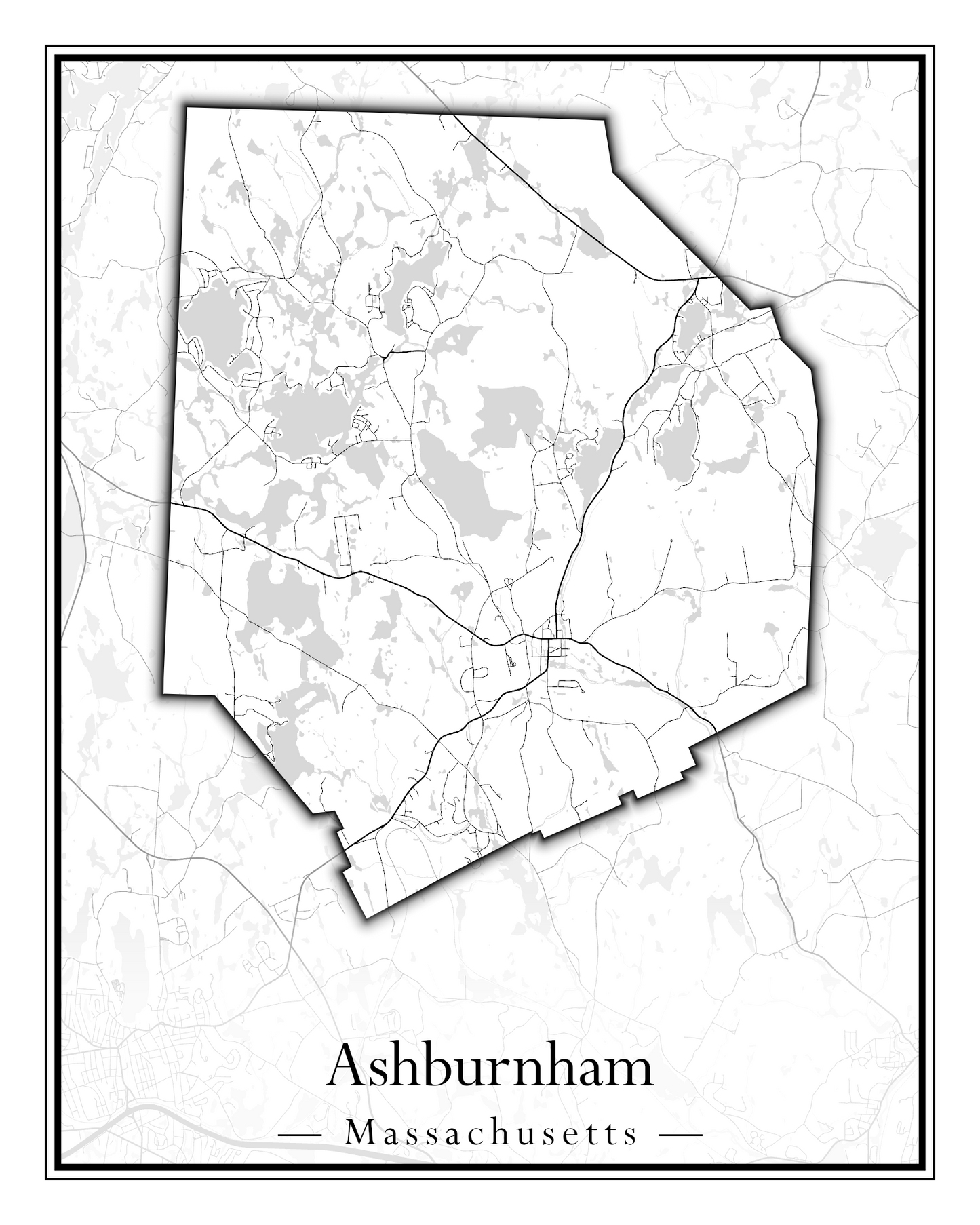 Massachusetts Towns - Street Map (Andover - Ashburnham)