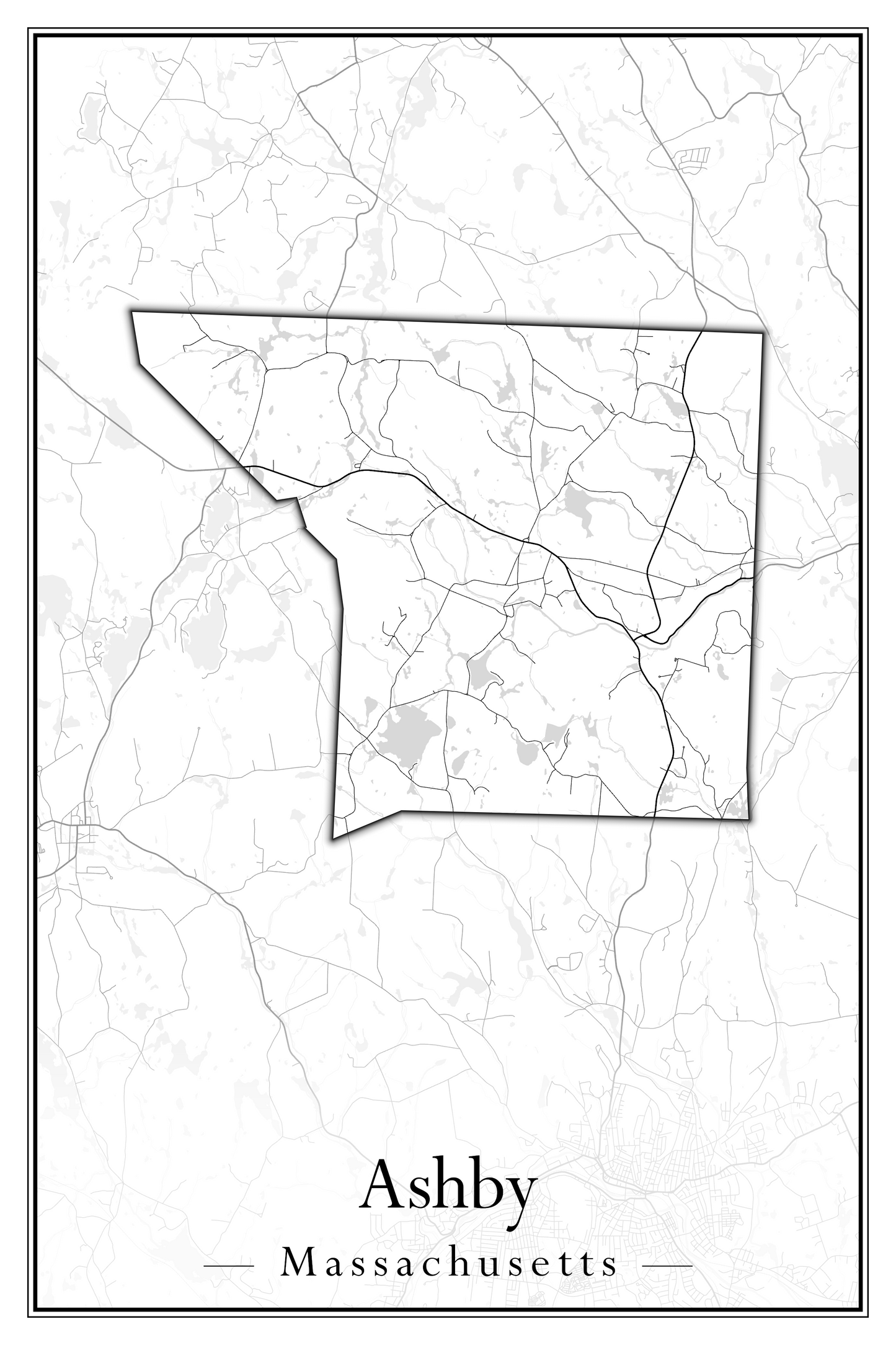 Massachusetts Towns - Street Map (Ashby - Athol)