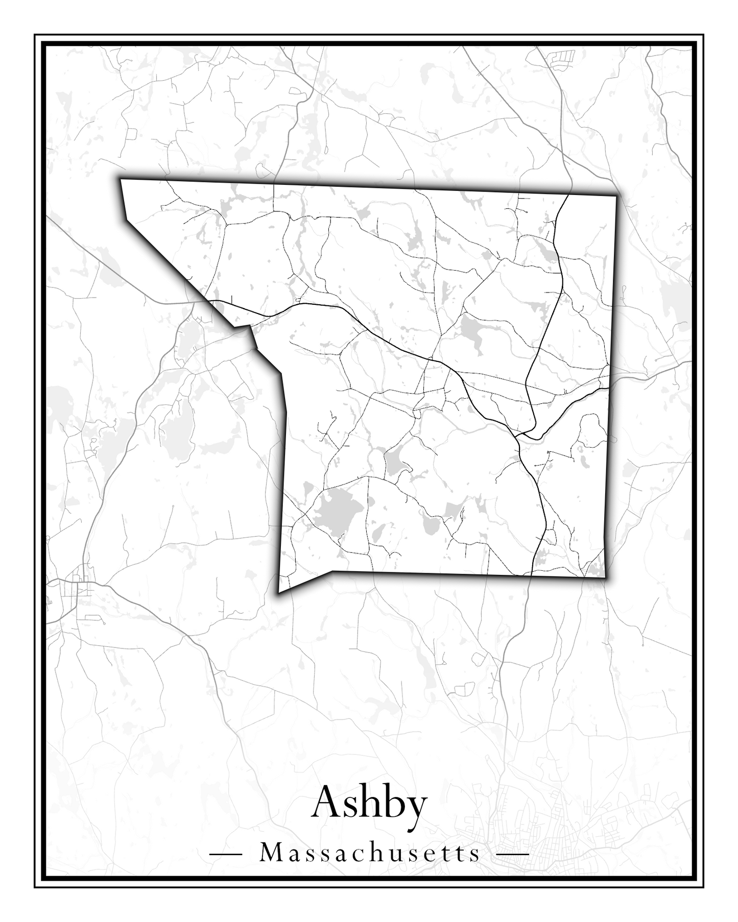 Massachusetts Towns - Street Map (Ashby - Athol)