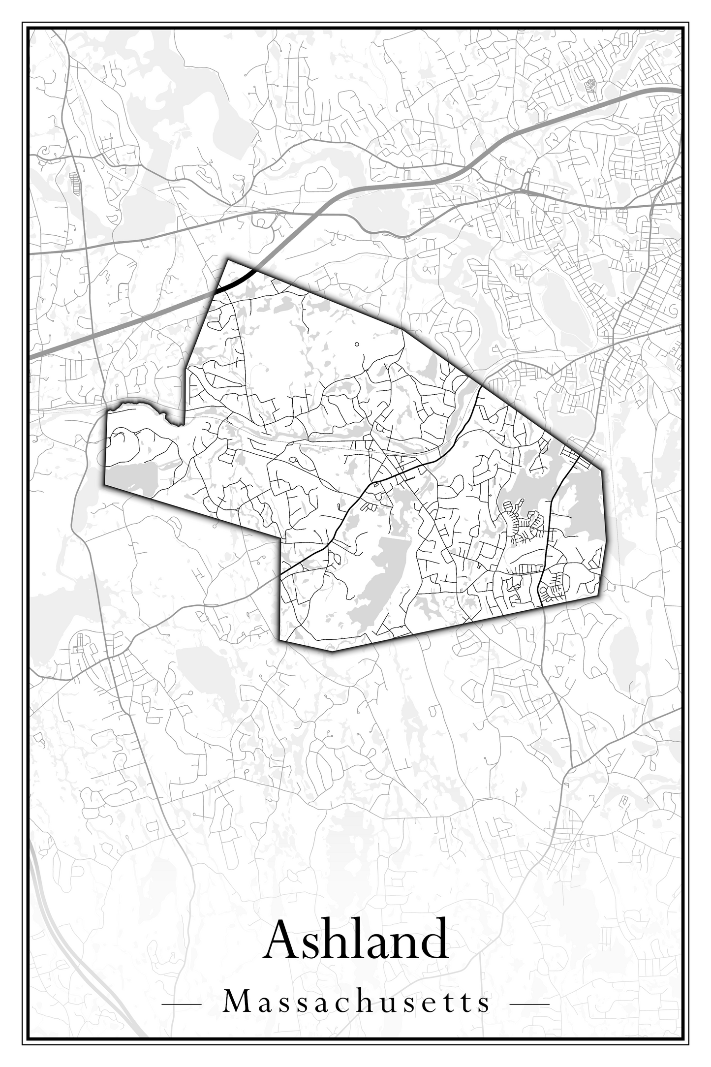 Massachusetts Towns - Street Map (Ashby - Athol)