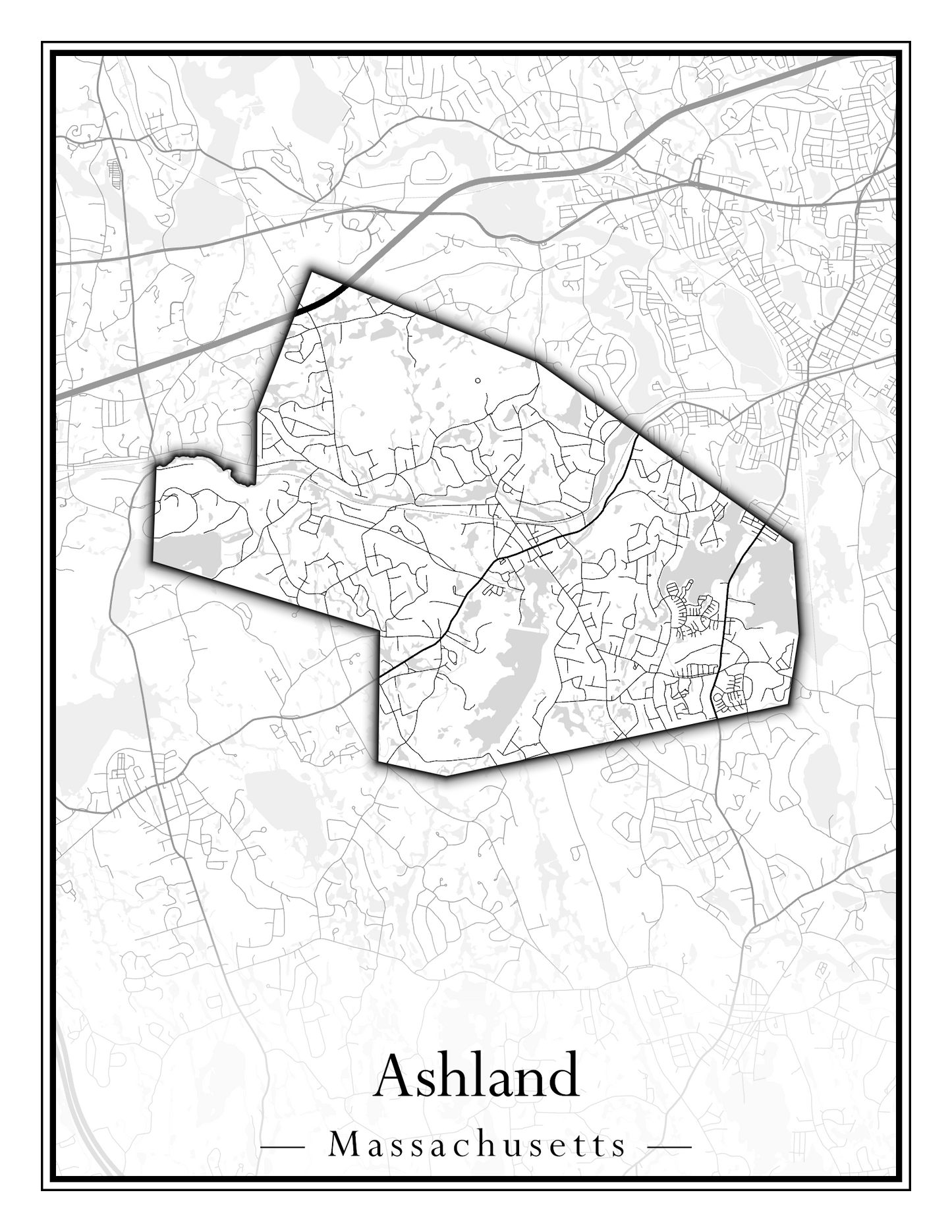 Massachusetts Towns - Street Map (Ashby - Athol)