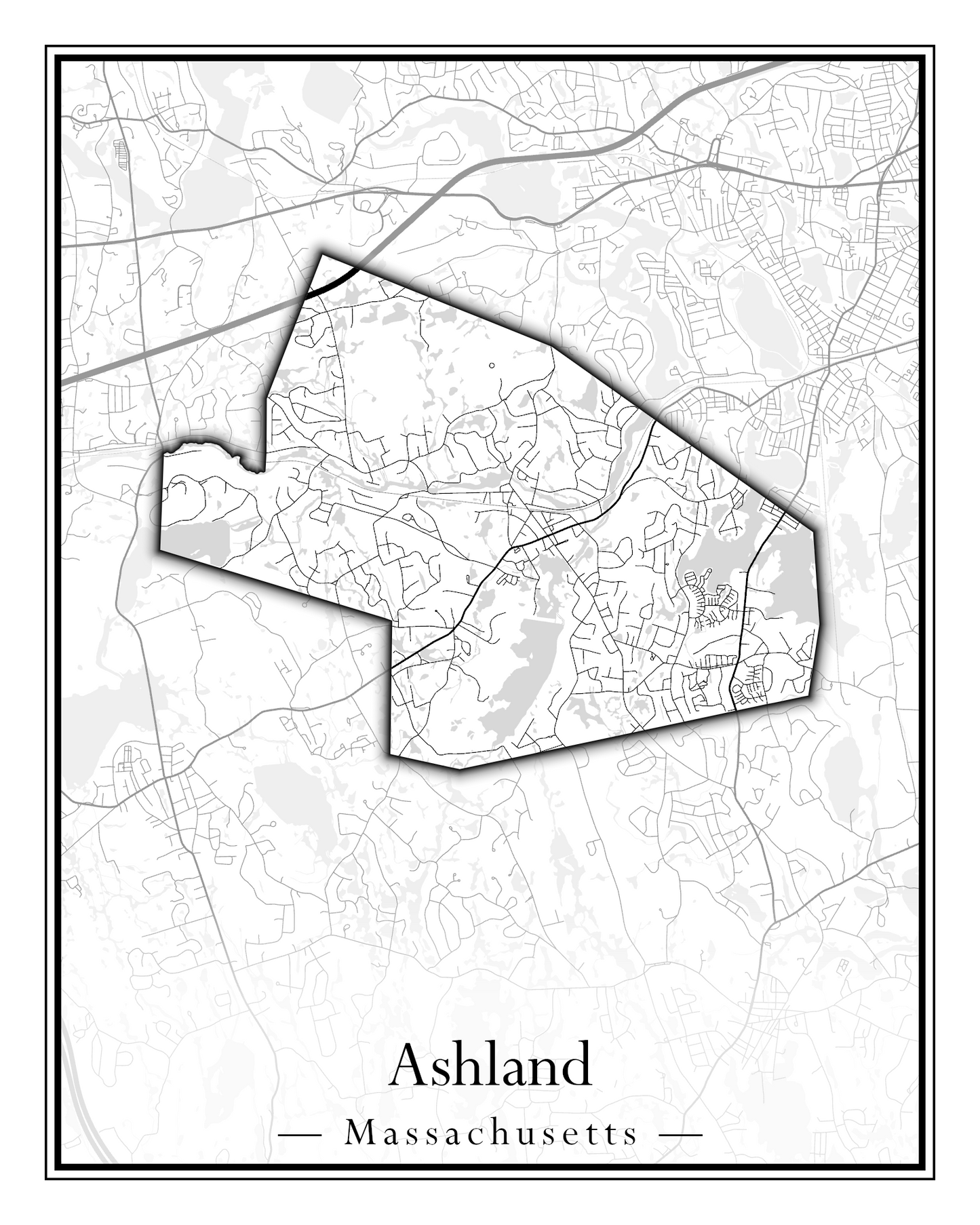 Massachusetts Towns - Street Map (Ashby - Athol)