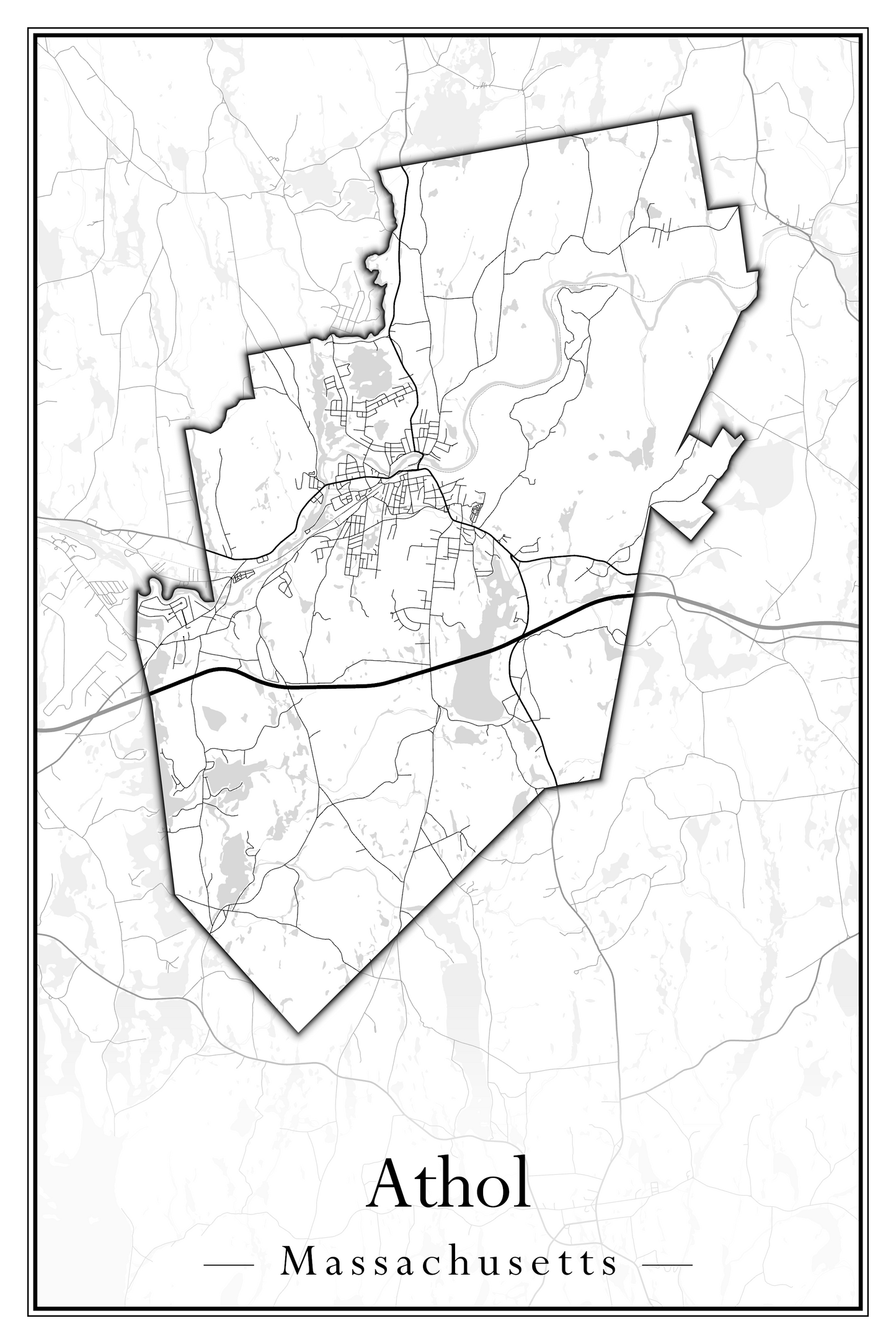 Massachusetts Towns - Street Map (Ashby - Athol)