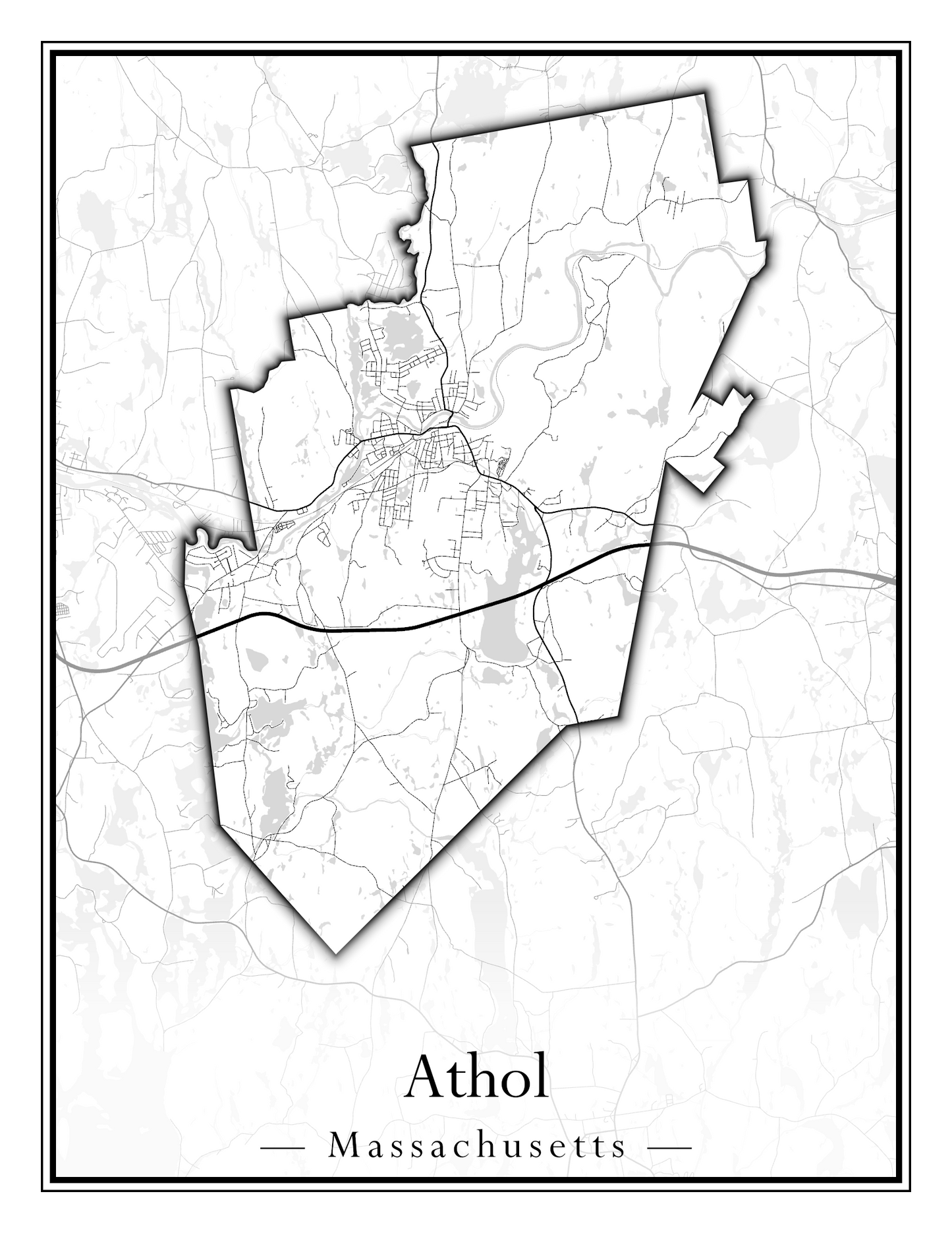 Massachusetts Towns - Street Map (Ashby - Athol)