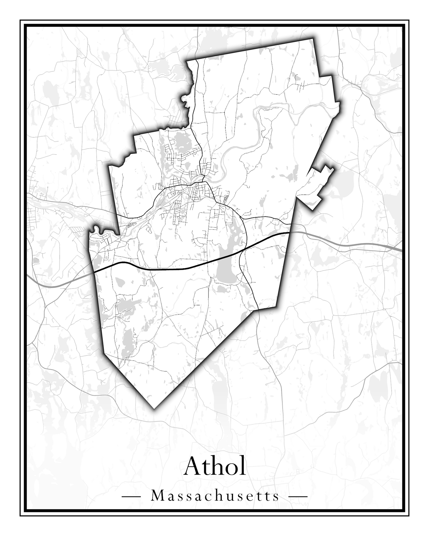 Massachusetts Towns - Street Map (Ashby - Athol)