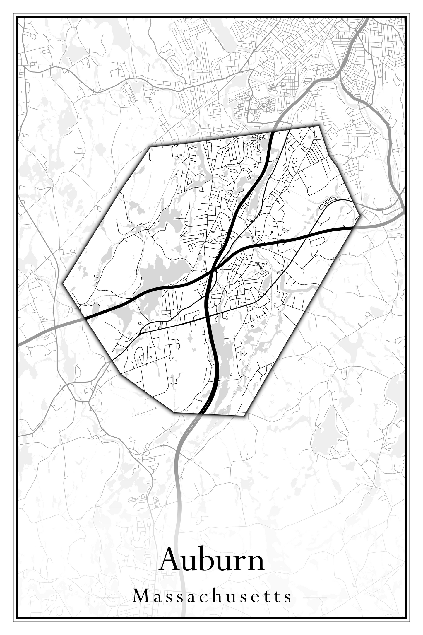 Massachusetts Towns - Street Map (Attleboro - Ayer)