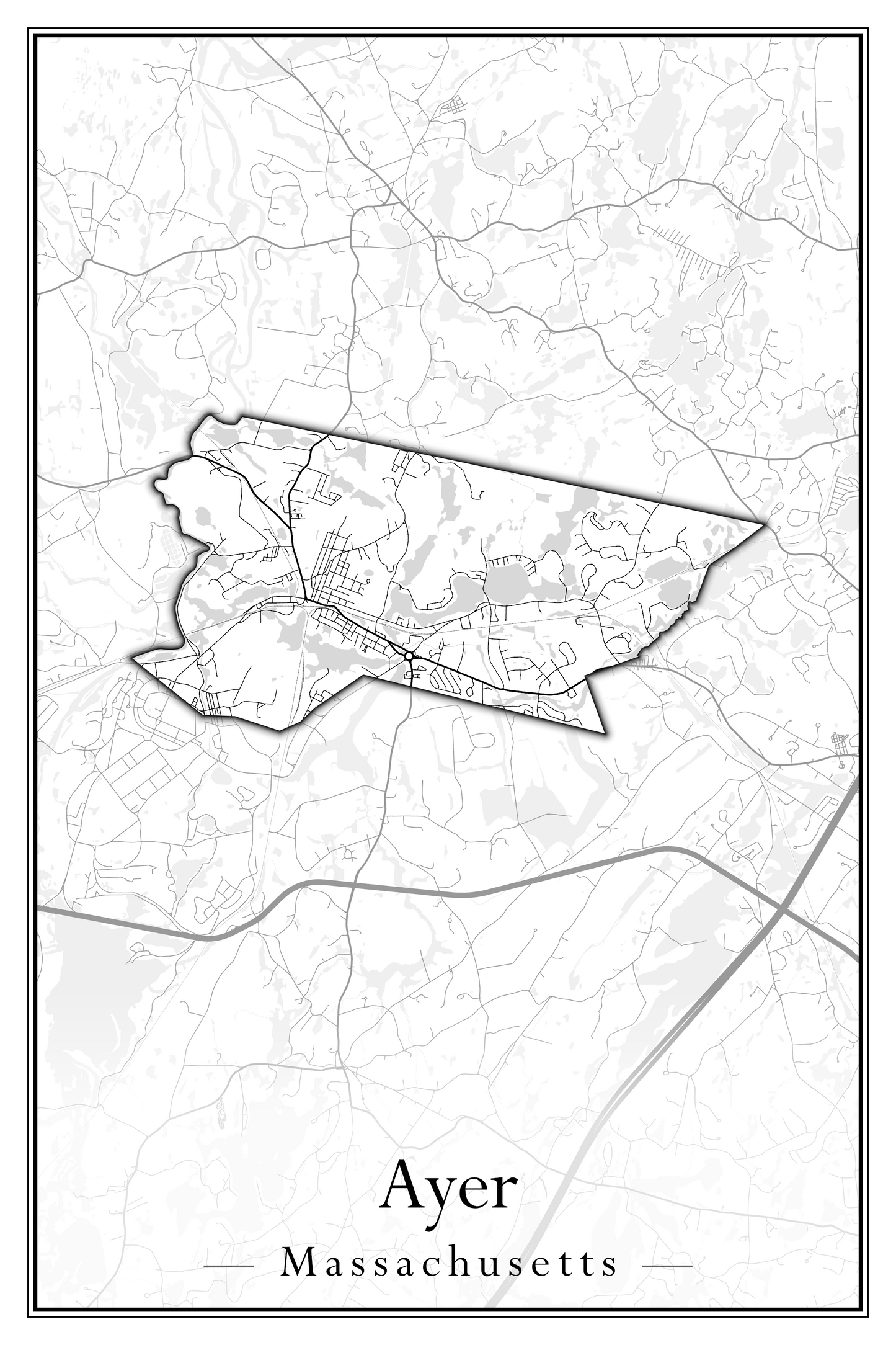 Massachusetts Towns - Street Map (Attleboro - Ayer)