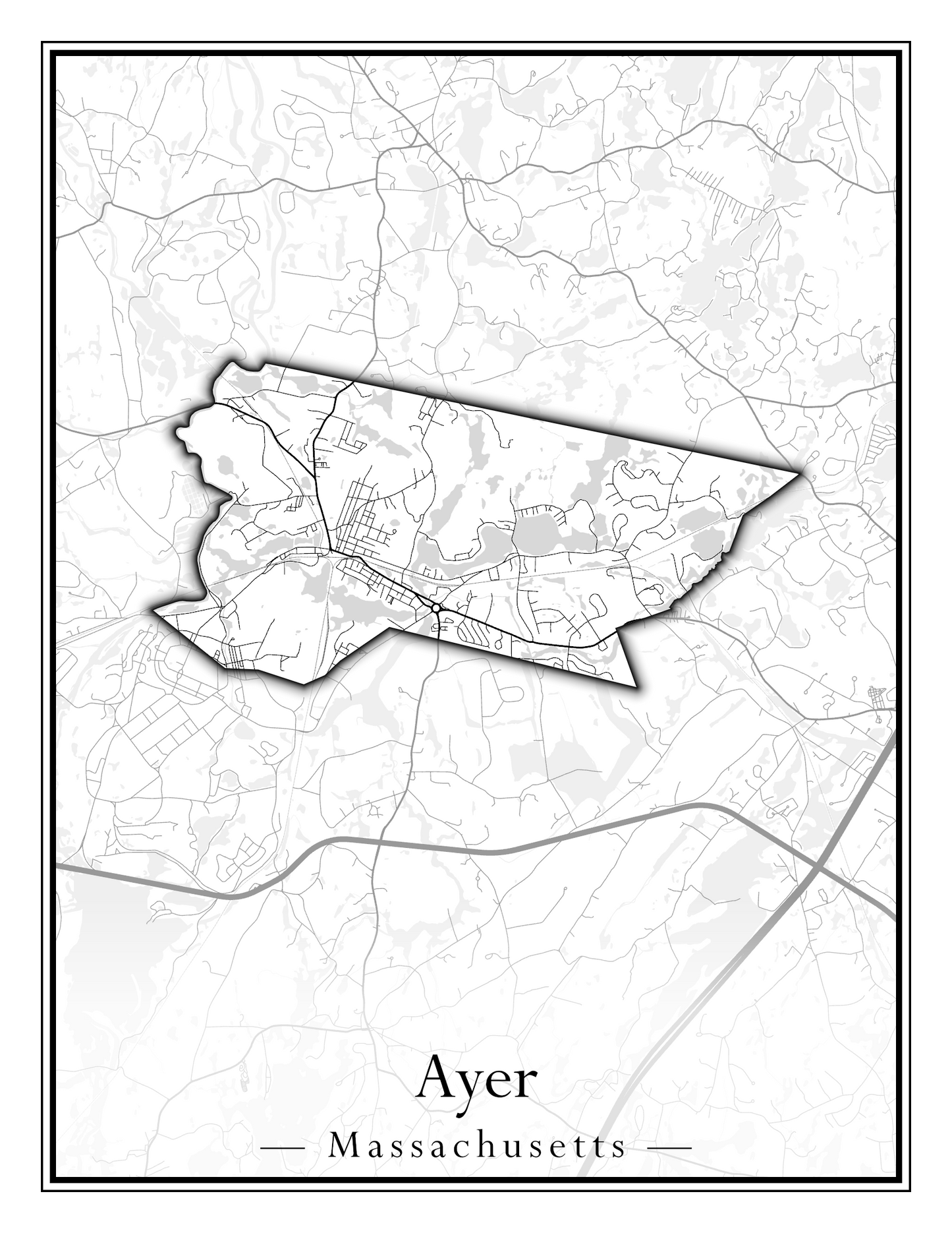 Massachusetts Towns - Street Map (Attleboro - Ayer)