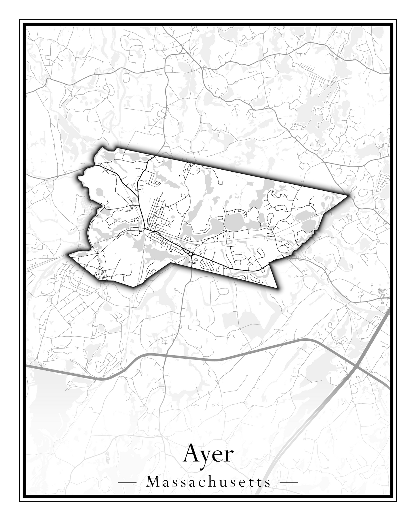 Massachusetts Towns - Street Map (Attleboro - Ayer)