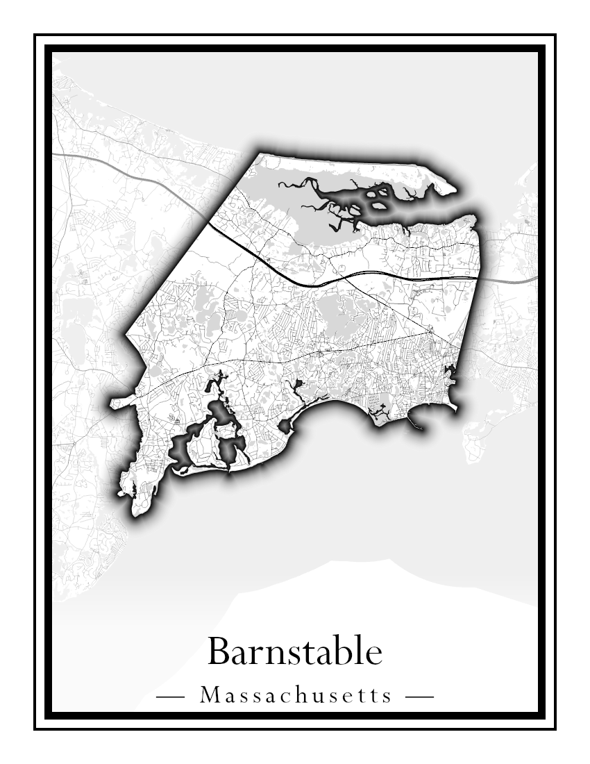 Massachusetts Towns - Street Map (Barnstable - Bedford)