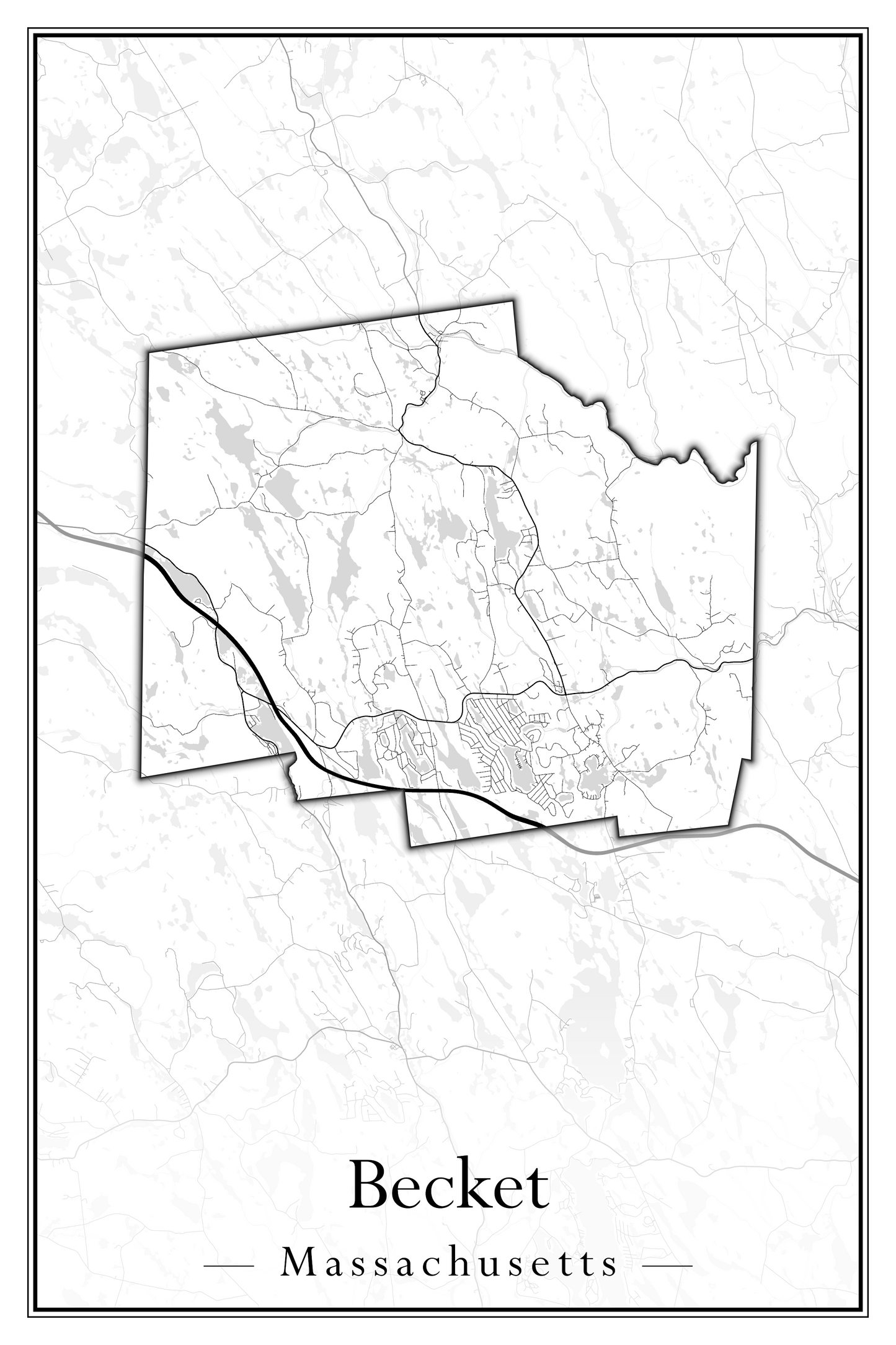 Massachusetts Towns - Street Map (Barnstable - Bedford)