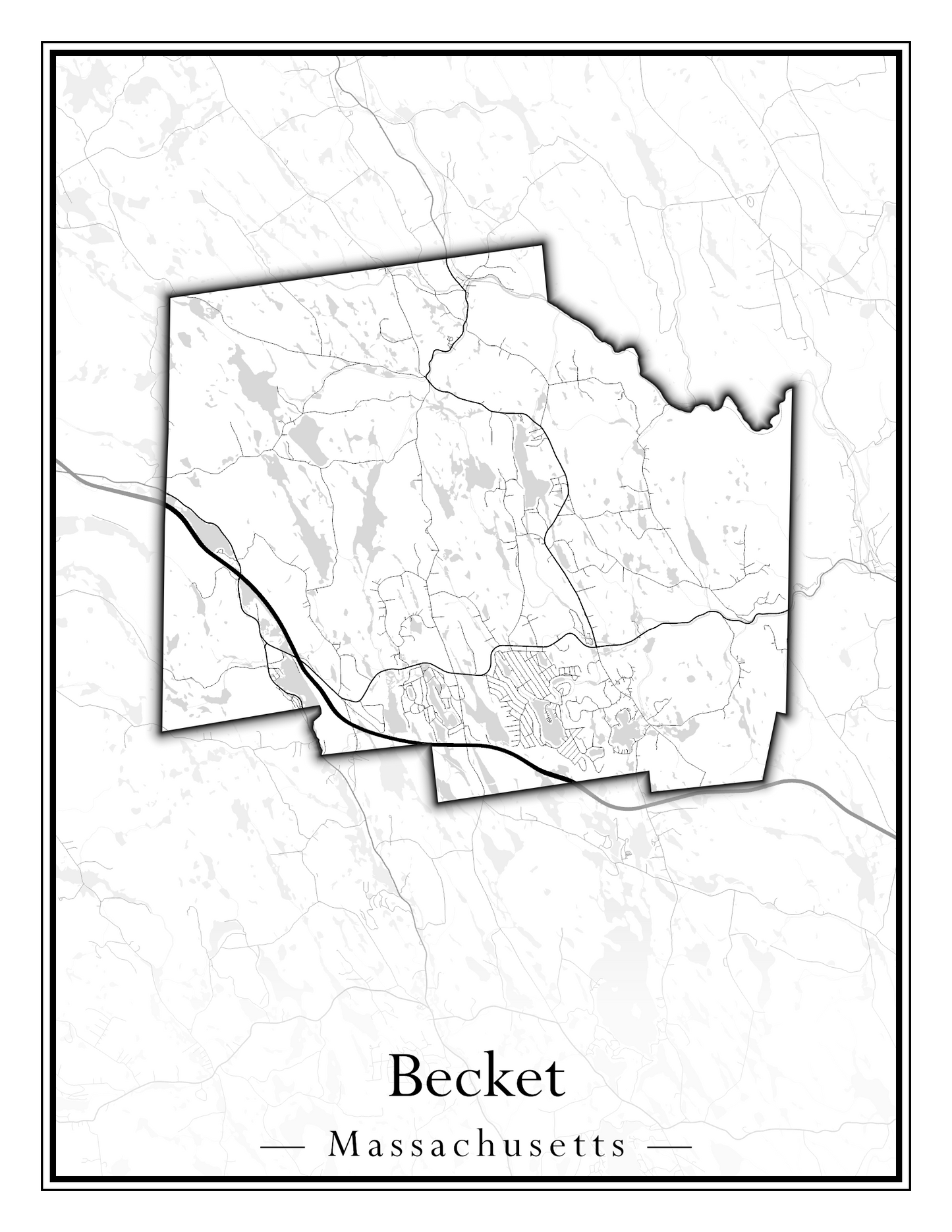 Massachusetts Towns - Street Map (Barnstable - Bedford)