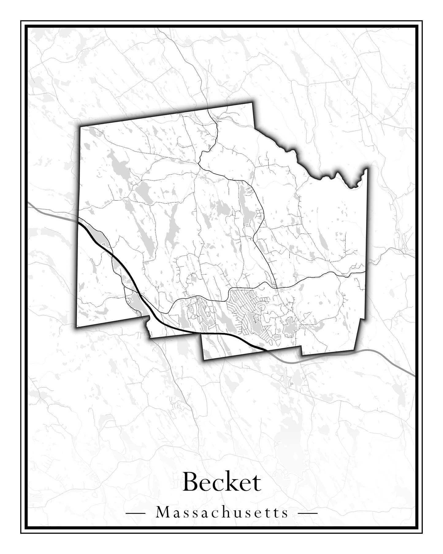 Massachusetts Towns - Street Map (Barnstable - Bedford)