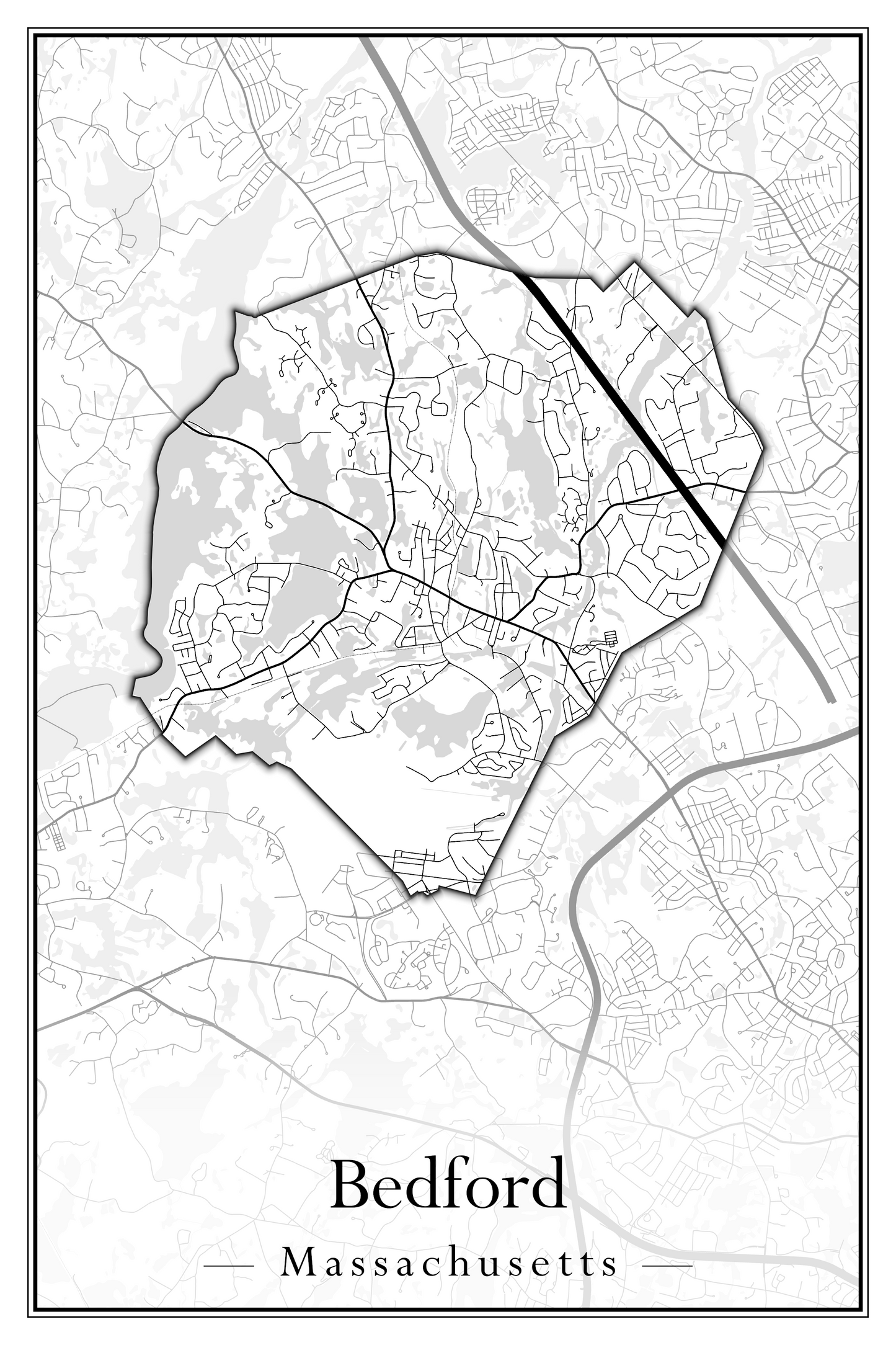 Massachusetts Towns - Street Map (Barnstable - Bedford)