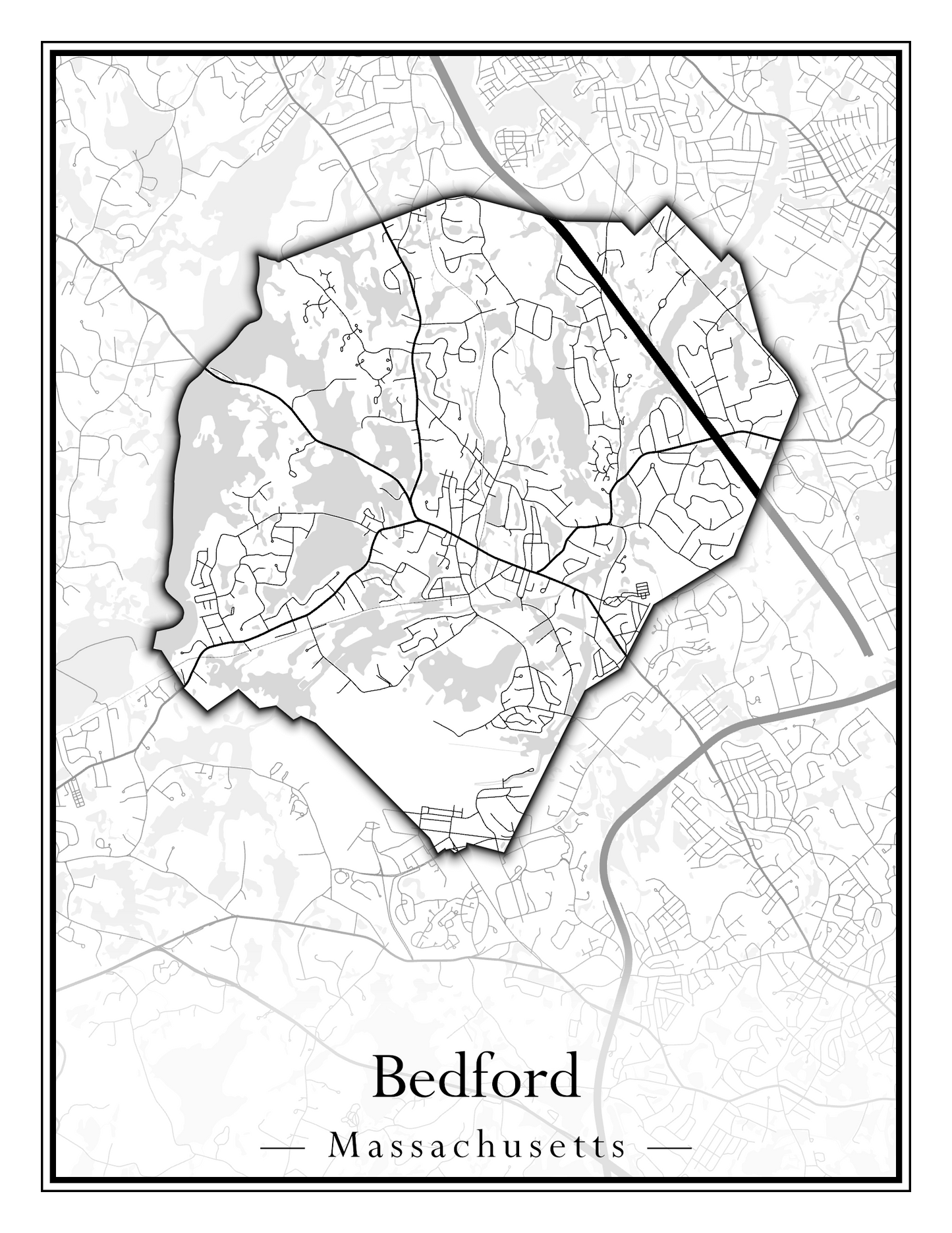 Massachusetts Towns - Street Map (Barnstable - Bedford)