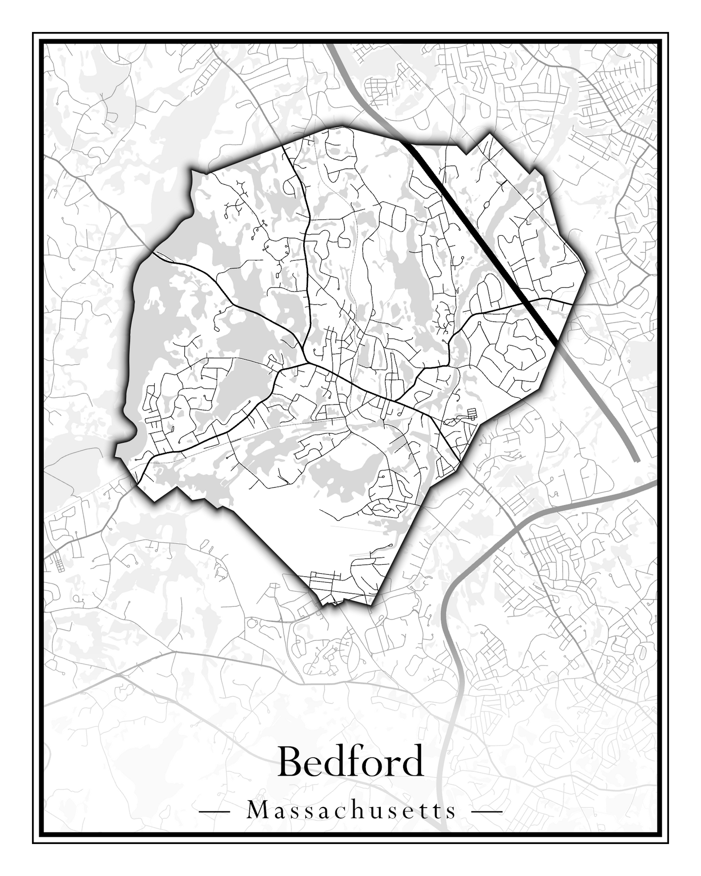 Massachusetts Towns - Street Map (Barnstable - Bedford)