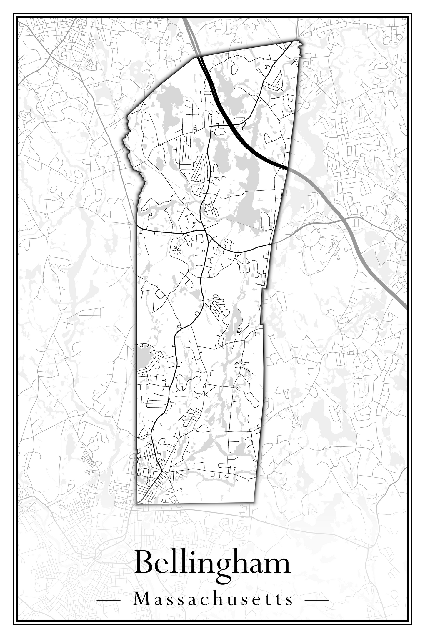 Massachusetts Towns - Street Map (Belchertown - Berkley)