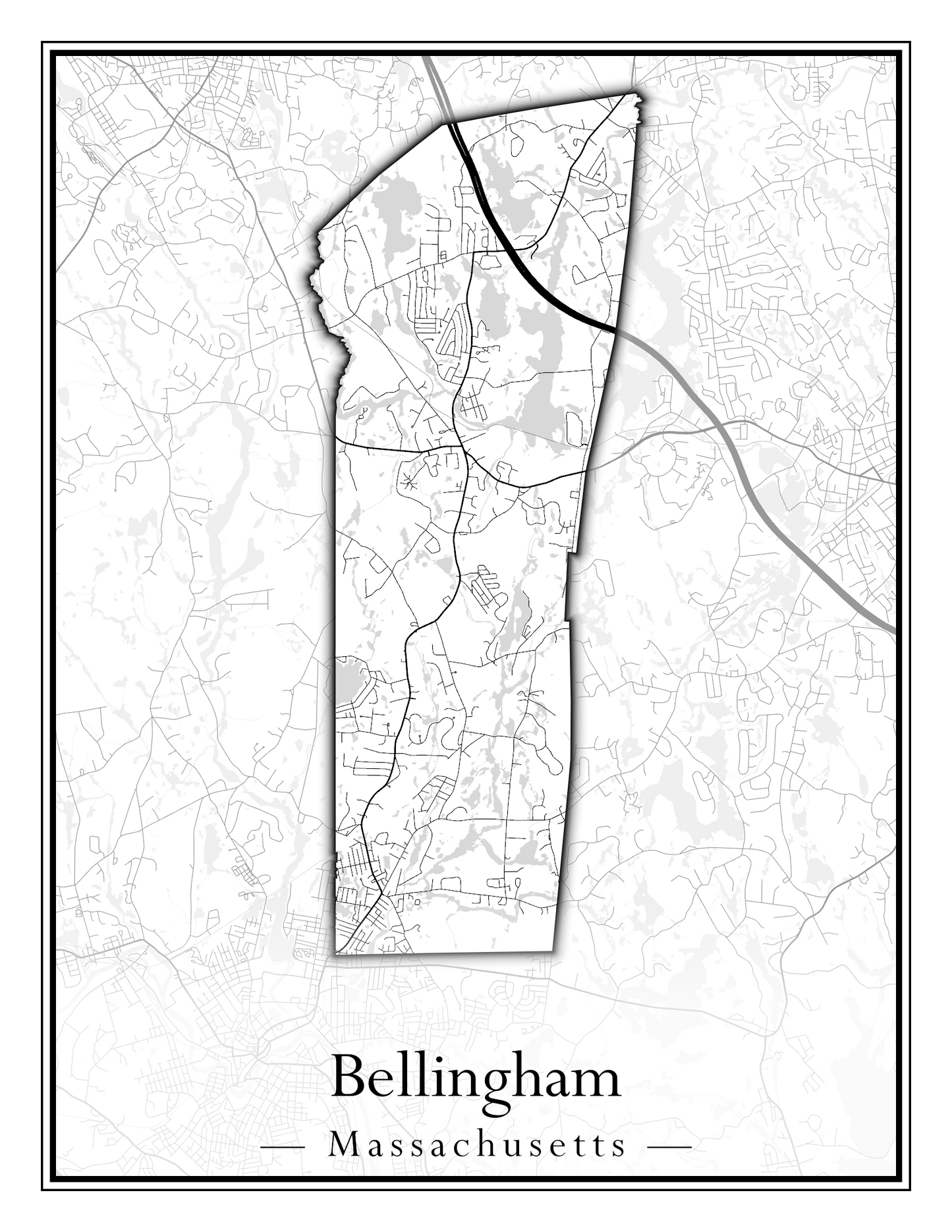 Massachusetts Towns - Street Map (Belchertown - Berkley)