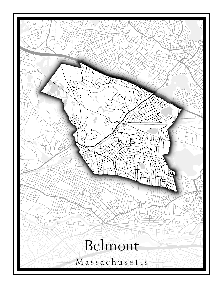 Massachusetts Towns - Street Map (Belchertown - Berkley)