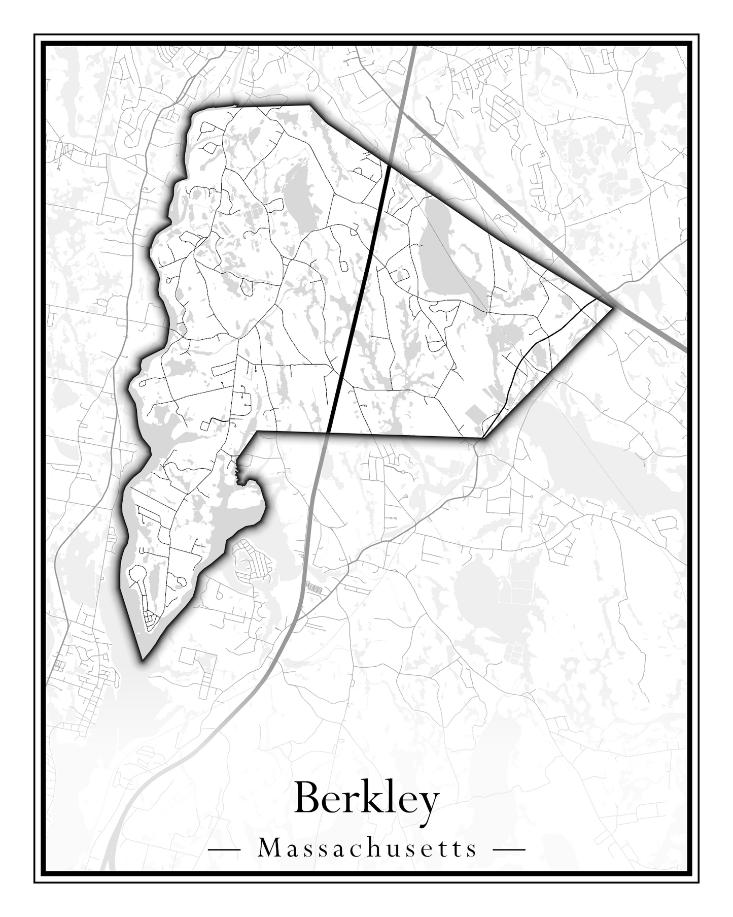 Massachusetts Towns - Street Map (Belchertown - Berkley)