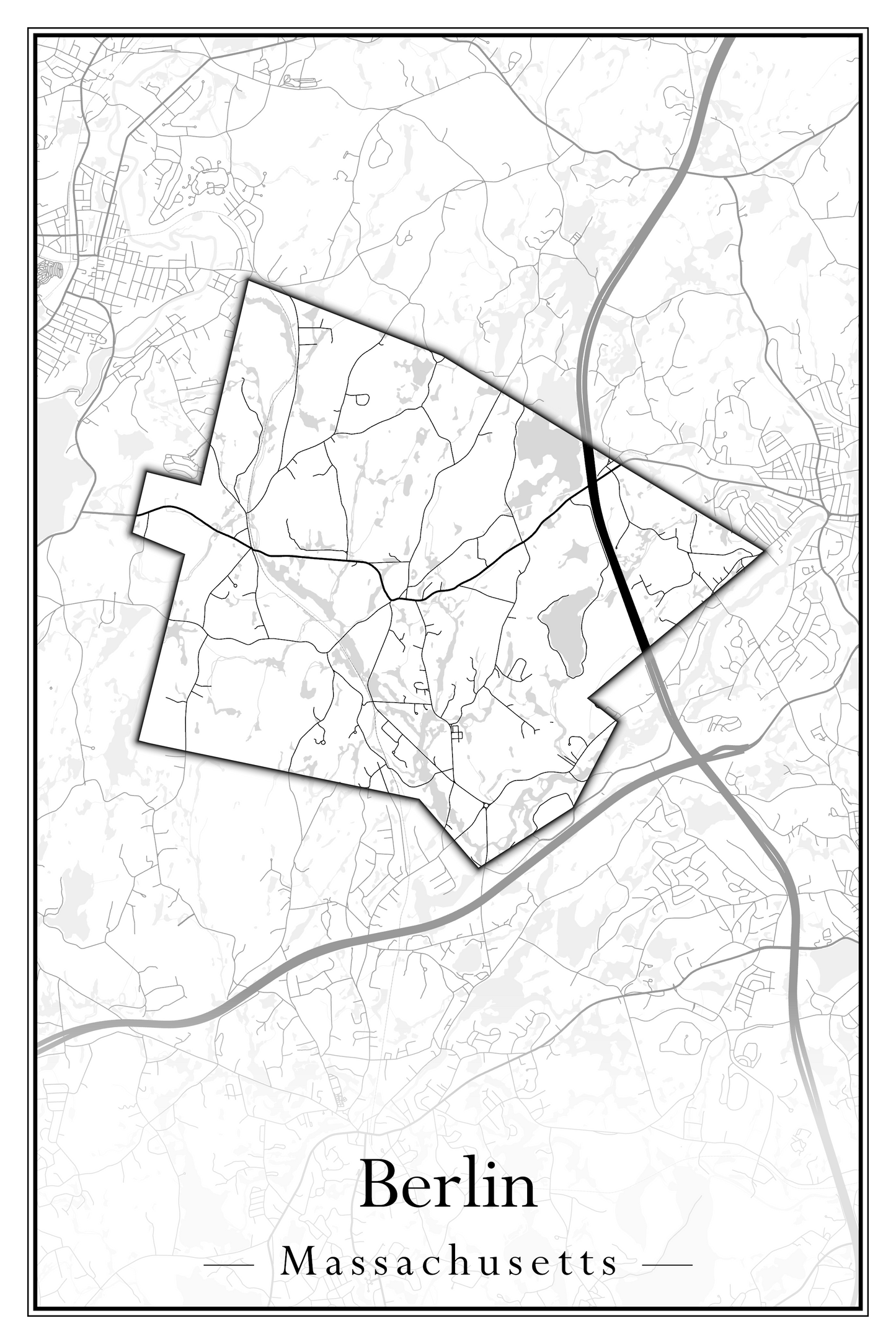 Massachusetts Towns - Street Map (Berlin - Billerica)