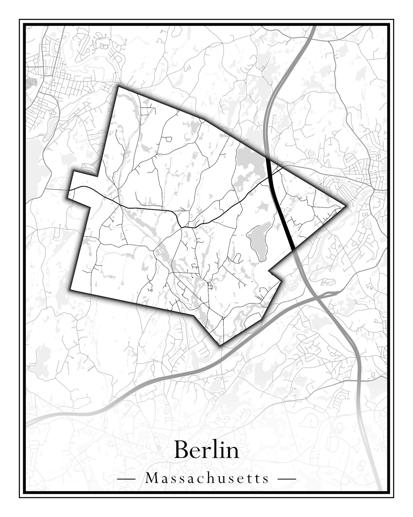 Massachusetts Towns - Street Map (Berlin - Billerica)