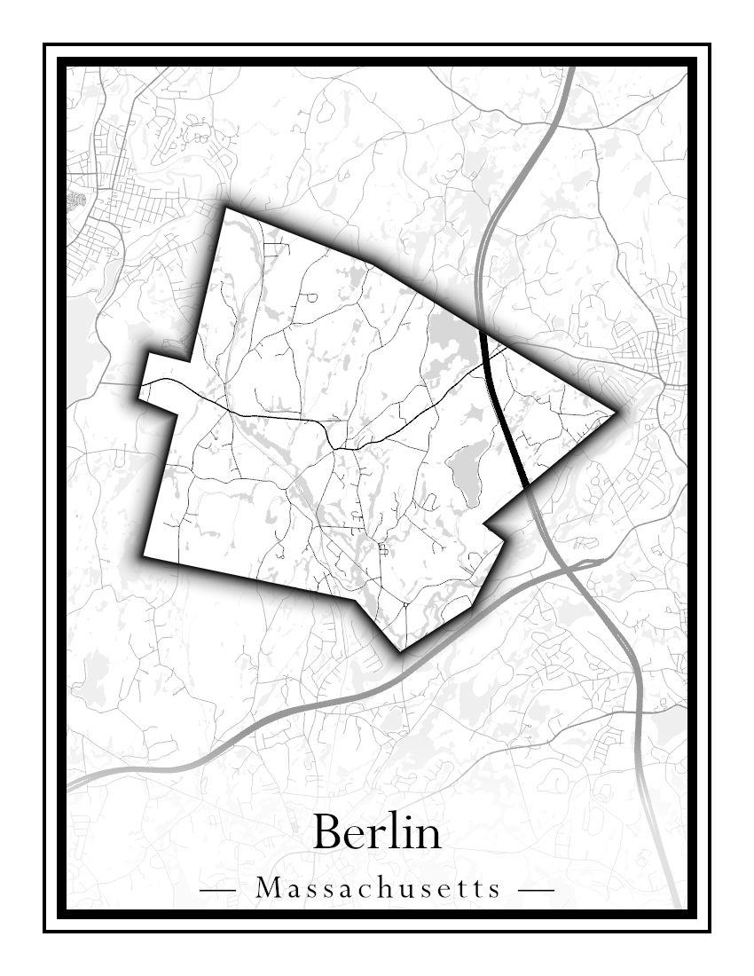 Massachusetts Towns - Street Map (Berlin - Billerica)