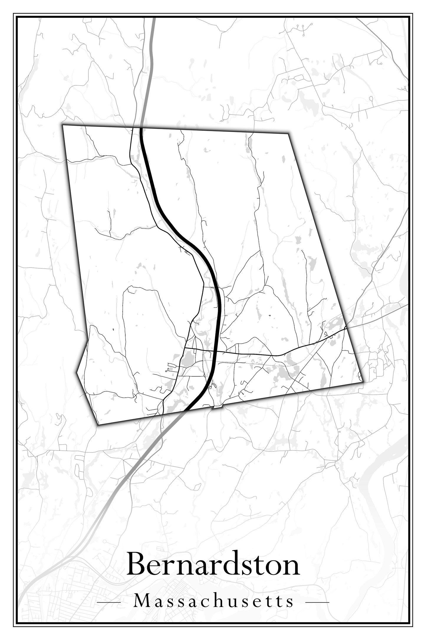 Massachusetts Towns - Street Map (Berlin - Billerica)