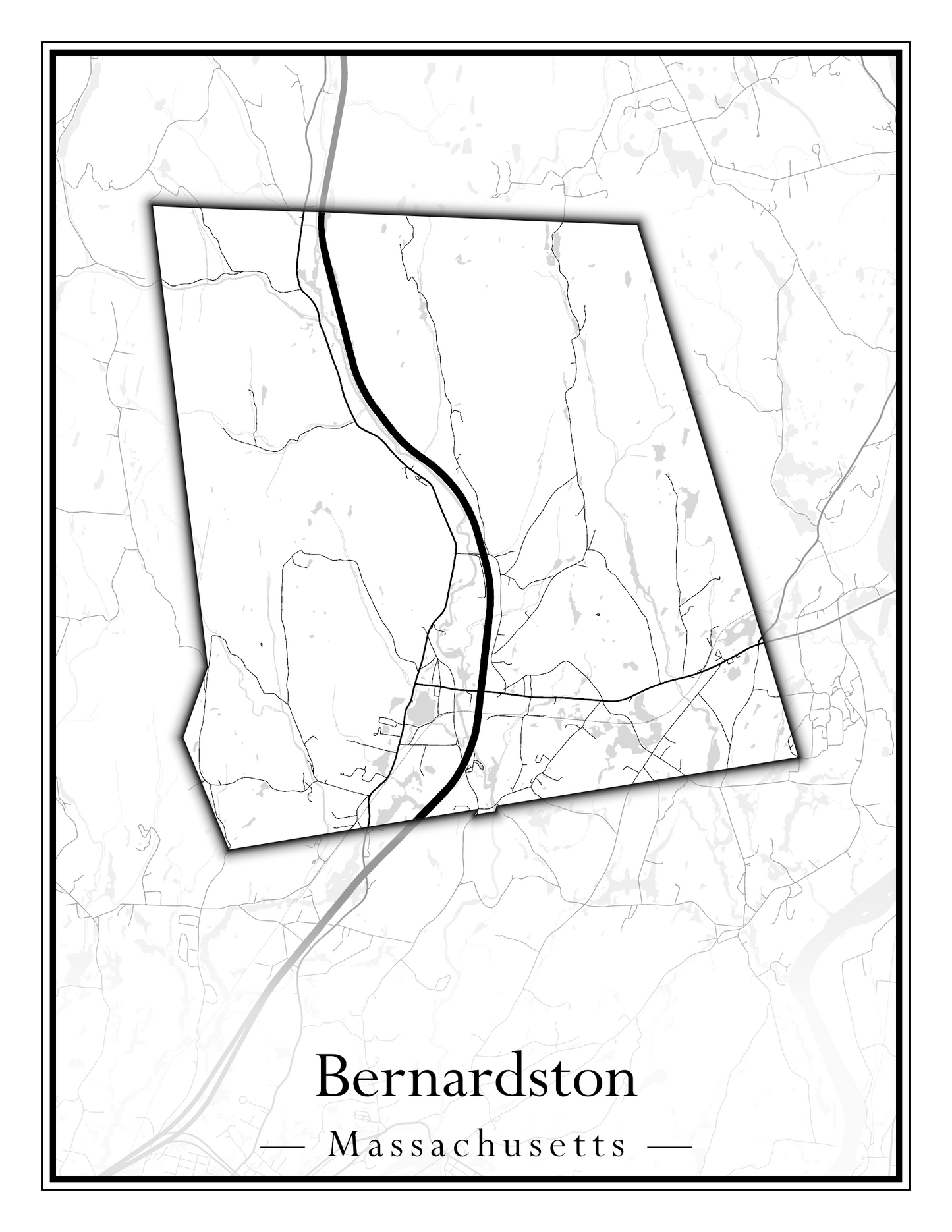 Massachusetts Towns - Street Map (Berlin - Billerica)