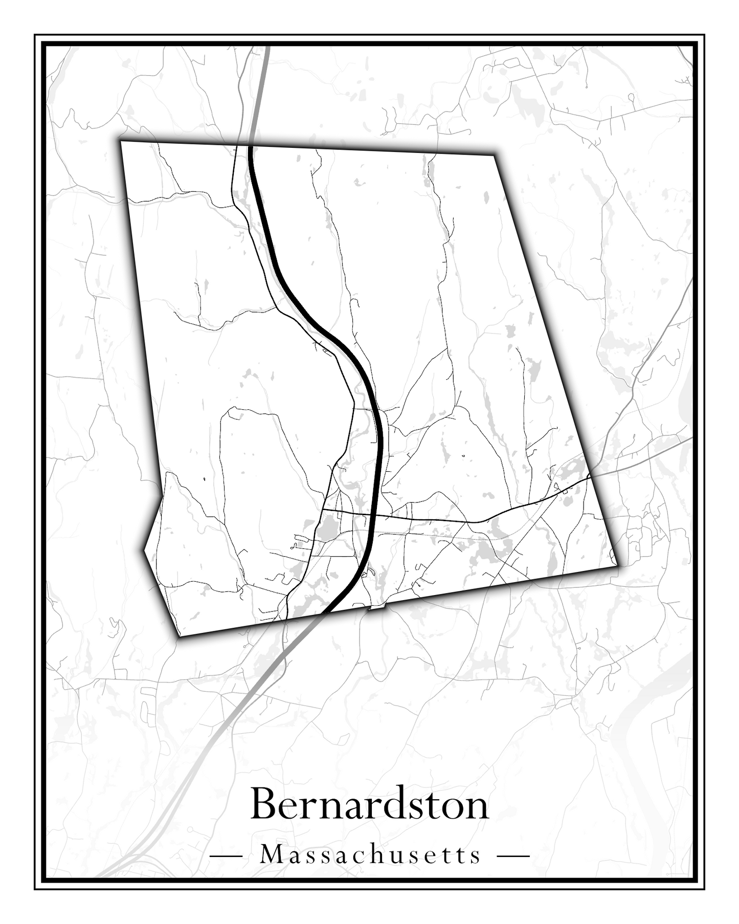 Massachusetts Towns - Street Map (Berlin - Billerica)