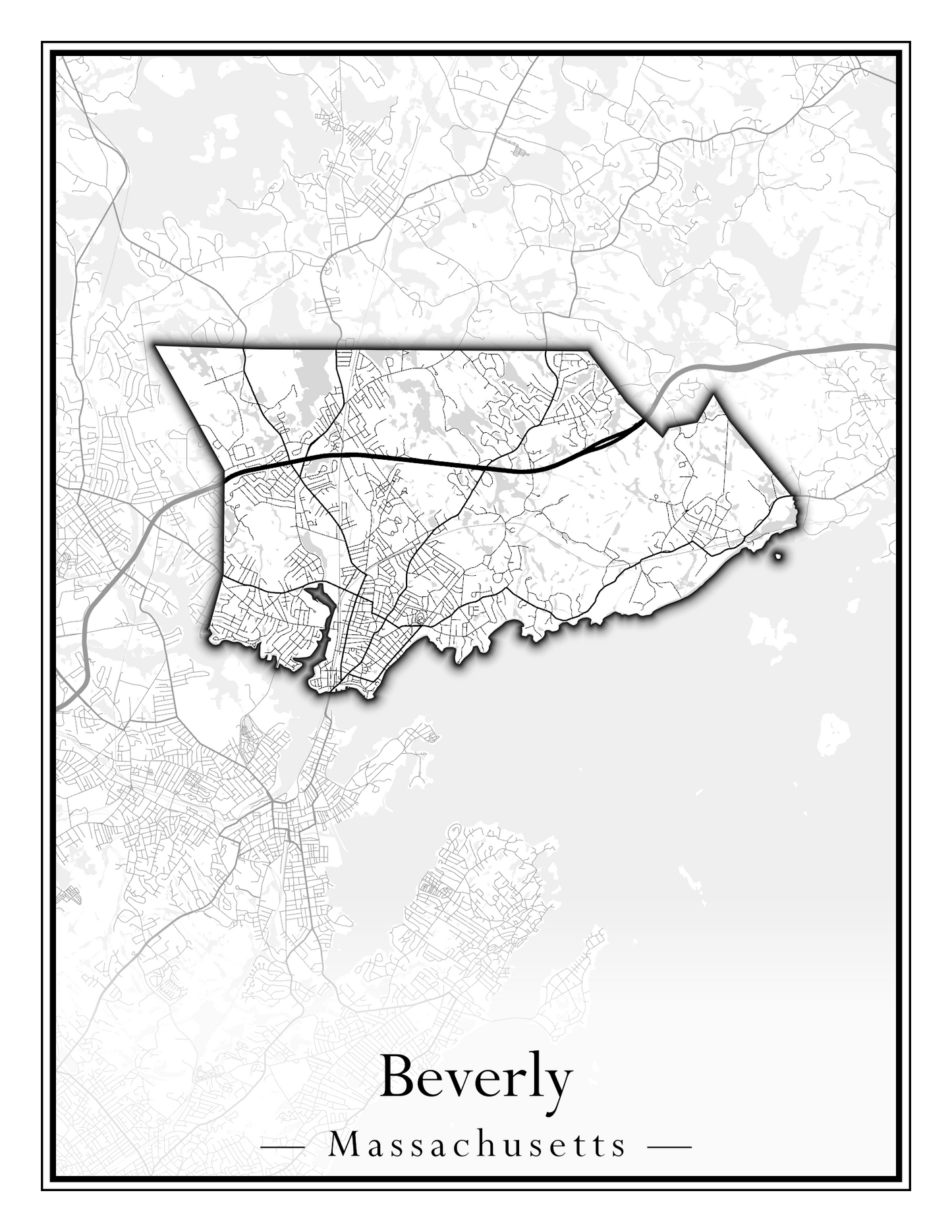 Massachusetts Towns - Street Map (Berlin - Billerica)