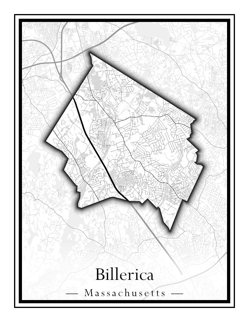 Massachusetts Towns - Street Map (Berlin - Billerica)