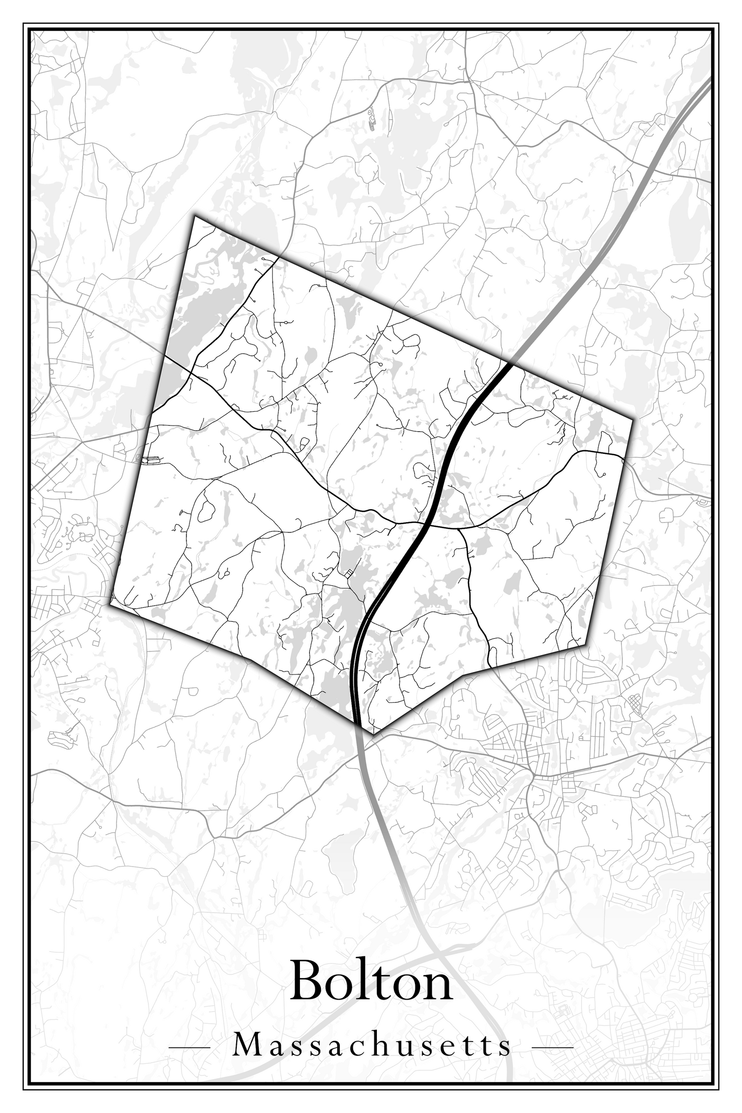 Massachusetts Towns - Street Map (Blackstone - Boston)