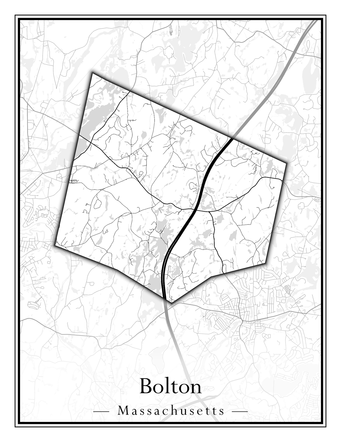 Massachusetts Towns - Street Map (Blackstone - Boston)