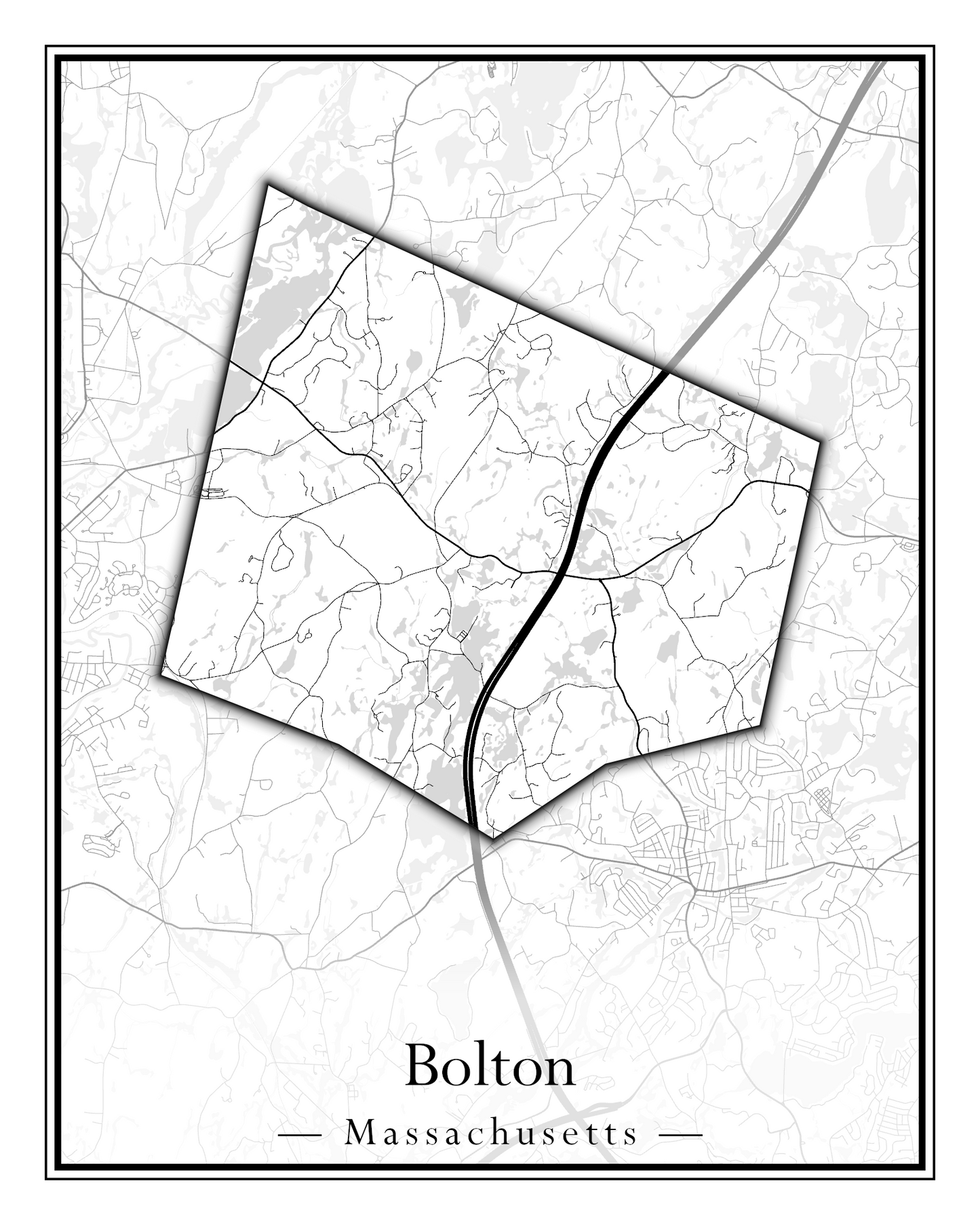 Massachusetts Towns - Street Map (Blackstone - Boston)