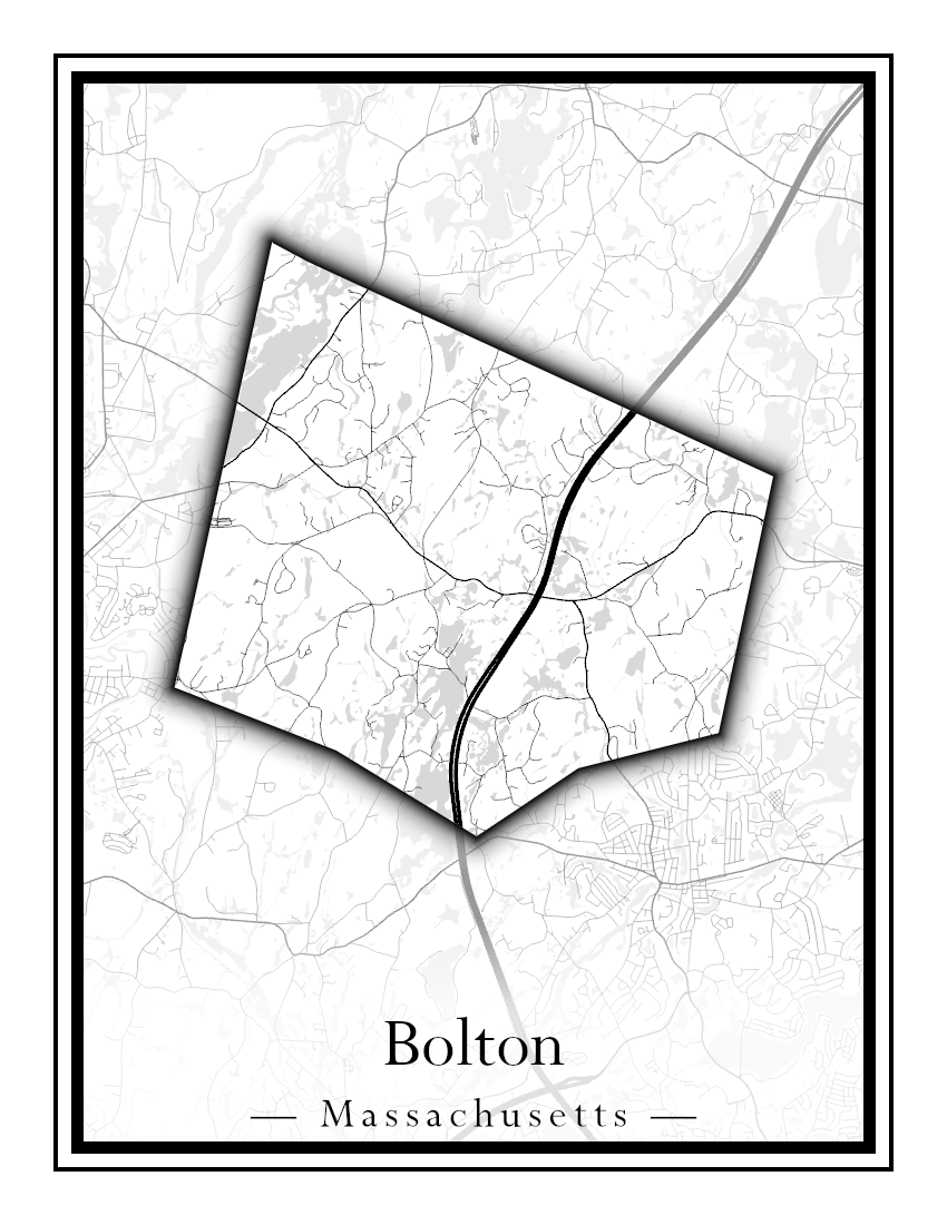 Massachusetts Towns - Street Map (Blackstone - Boston)