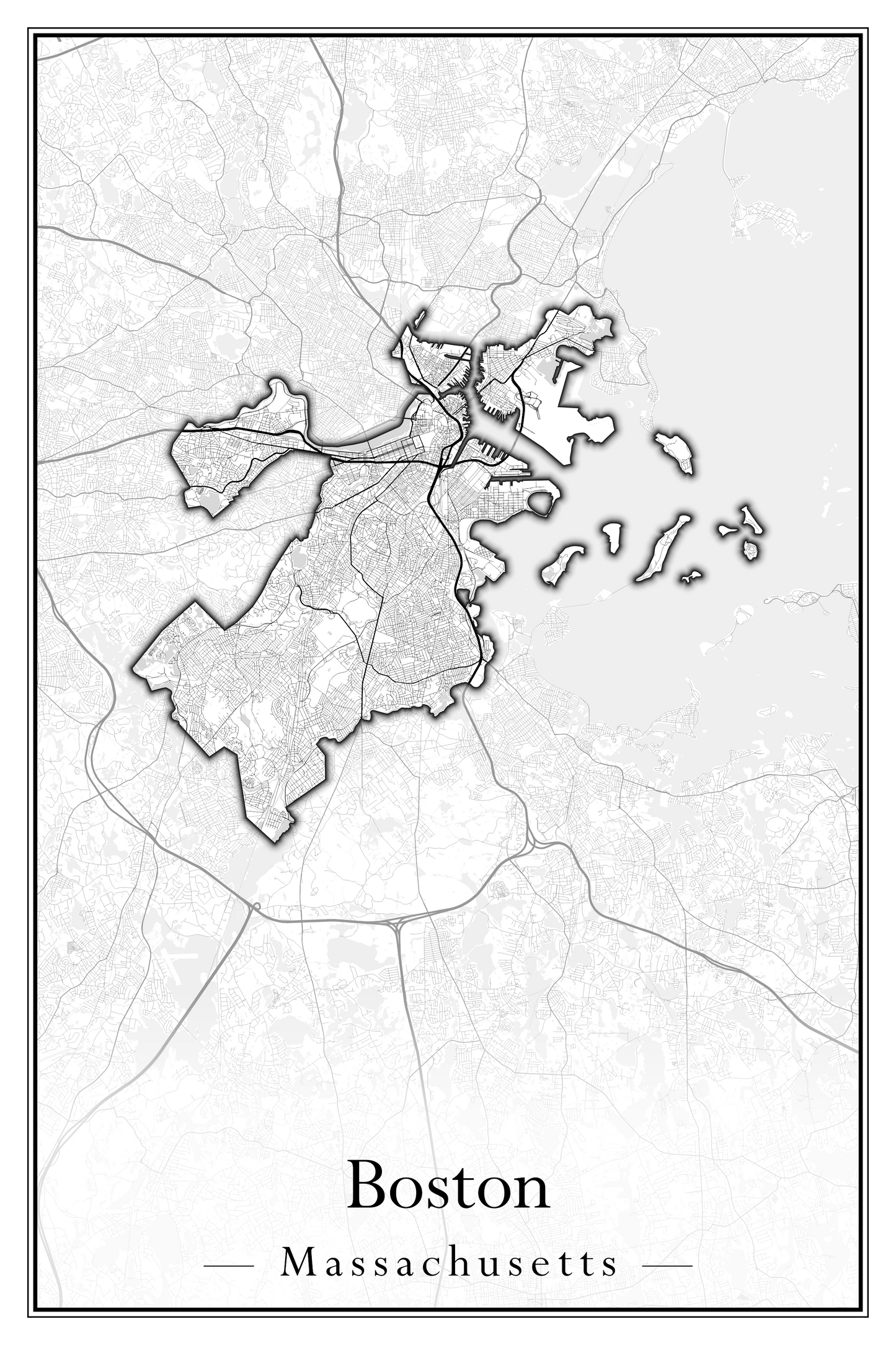 Massachusetts Towns - Street Map (Blackstone - Boston)